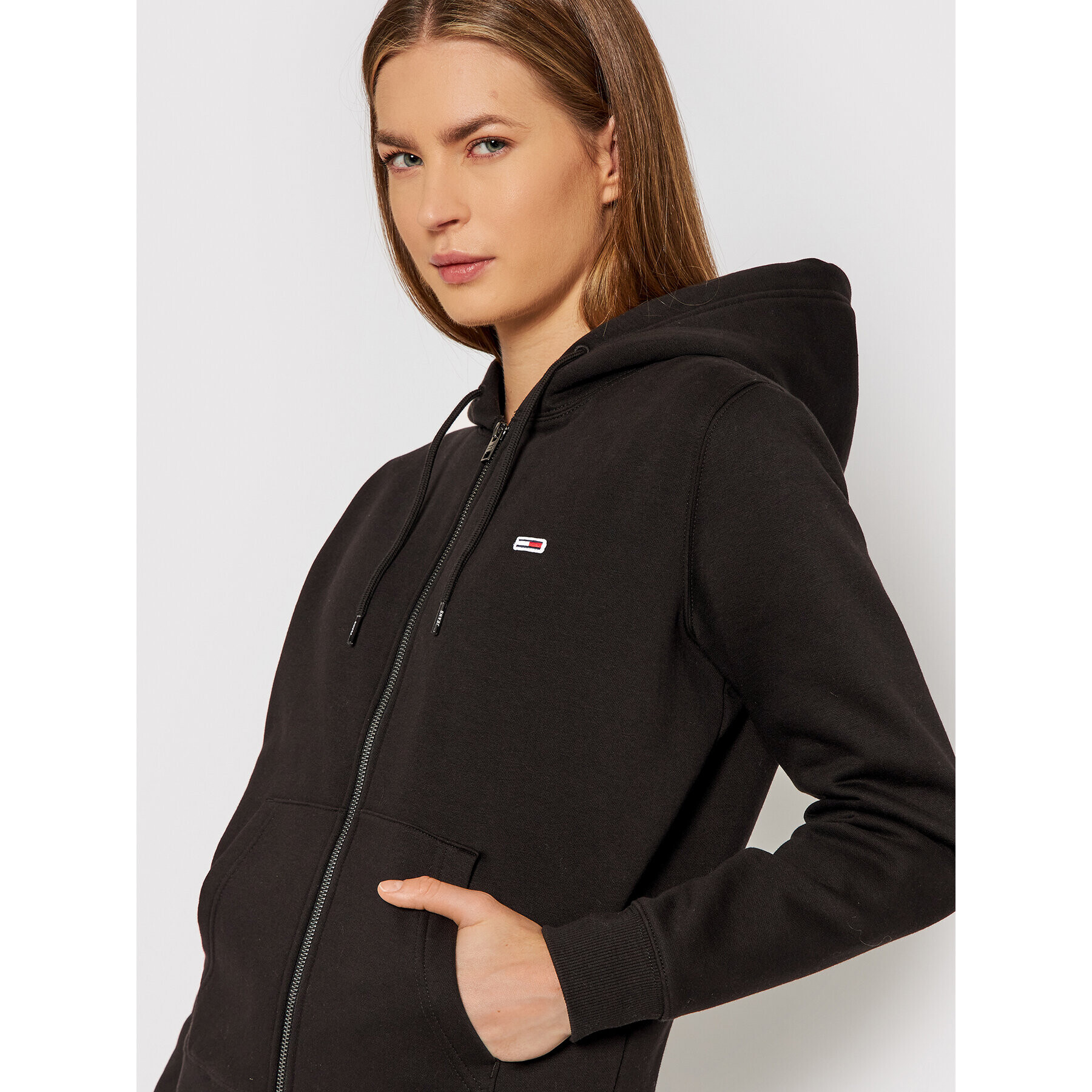 Tommy Jeans Суитшърт Zip Throught DW0DW10135 Черен Regular Fit - Pepit.bg