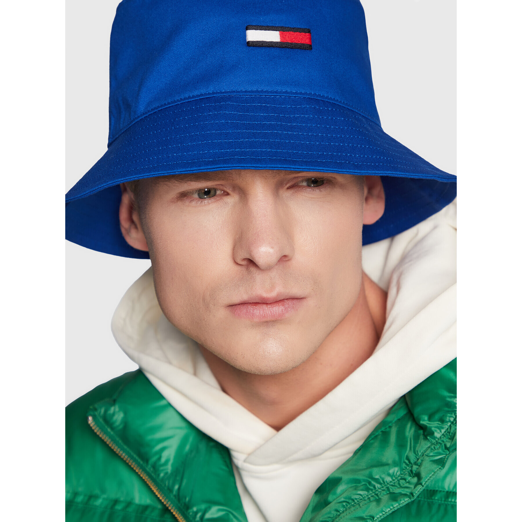 Tommy Jeans Текстилна шапка Flag Bucket AM0AM08495 Син - Pepit.bg