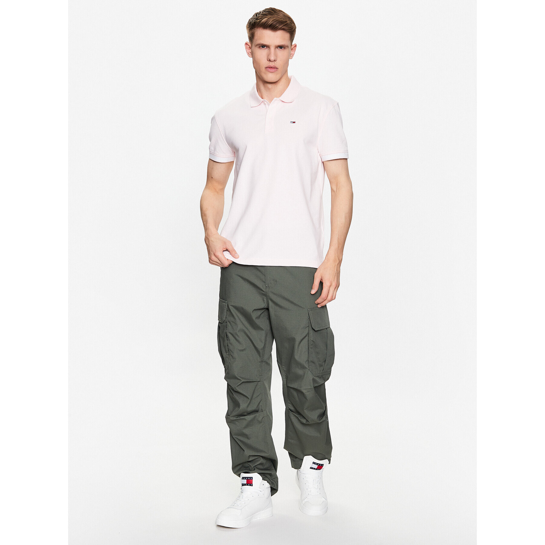 Tommy Jeans Текстилни панталони Aiden DM0DM15970 Зелен Baggy Fit - Pepit.bg