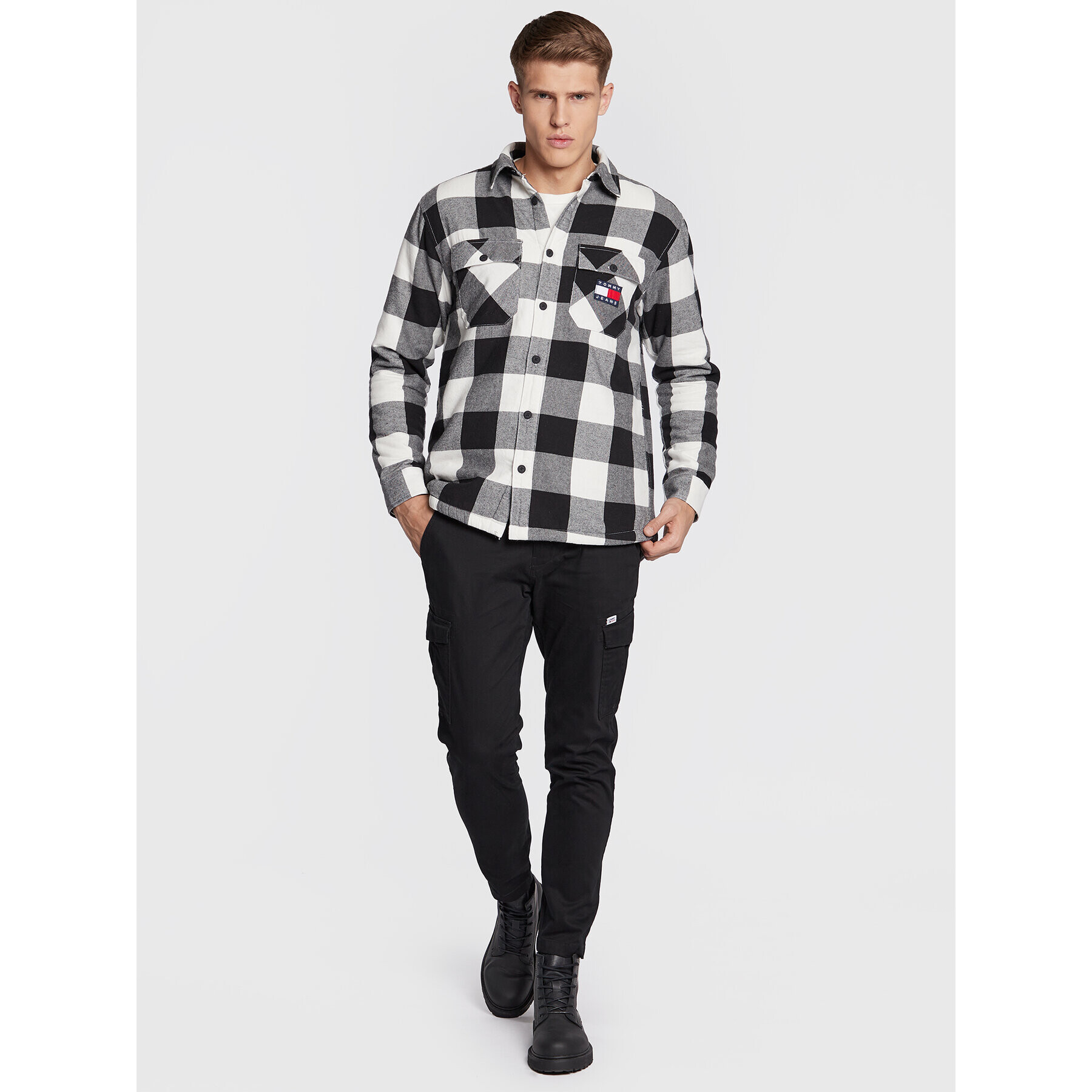 Tommy Jeans Текстилни панталони Scanton DM0DM14484 Черен Slim Fit - Pepit.bg