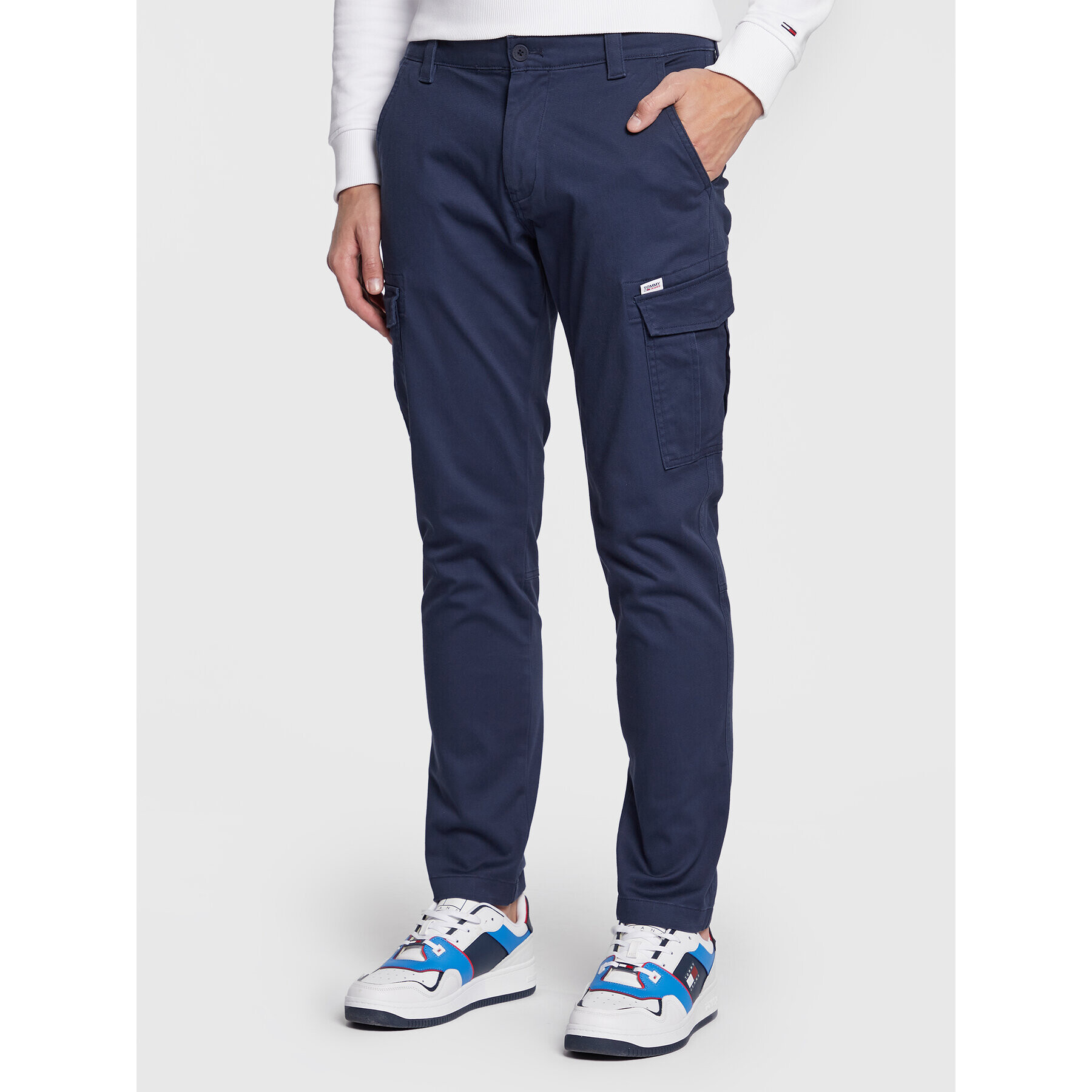 Tommy Jeans Текстилни панталони Scanton DM0DM14484 Тъмносин Slim Fit - Pepit.bg