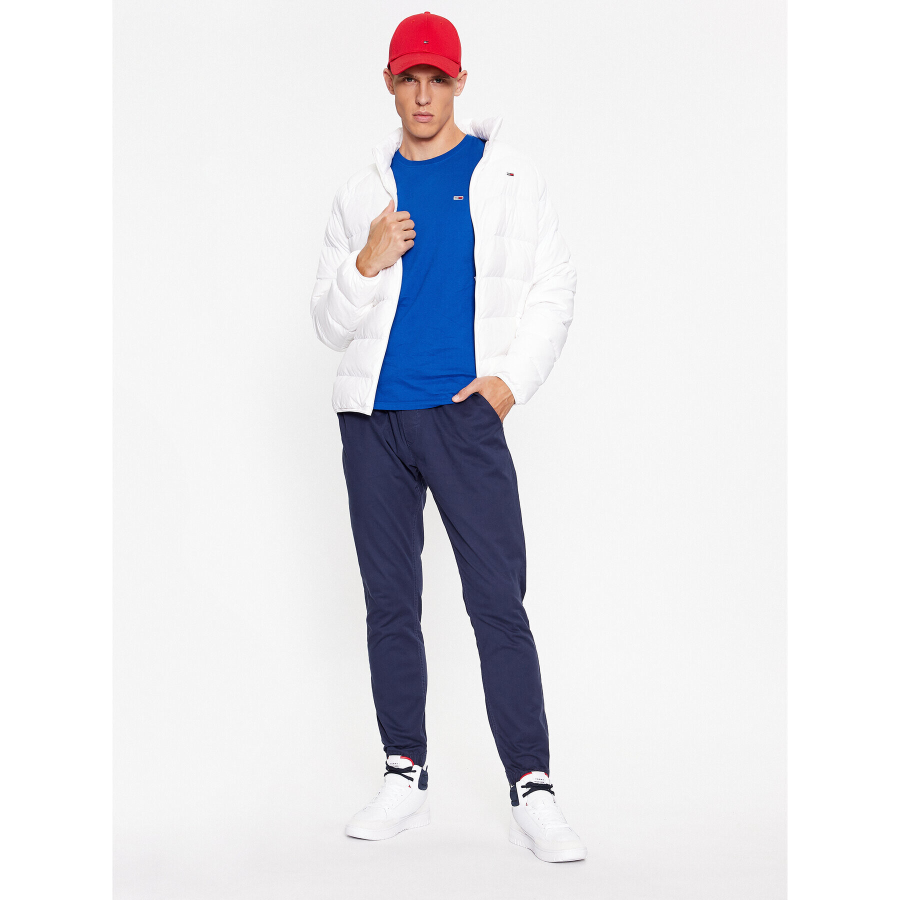 Tommy Jeans Текстилни панталони Scanton DM0DM17679 Тъмносин Slim Fit - Pepit.bg