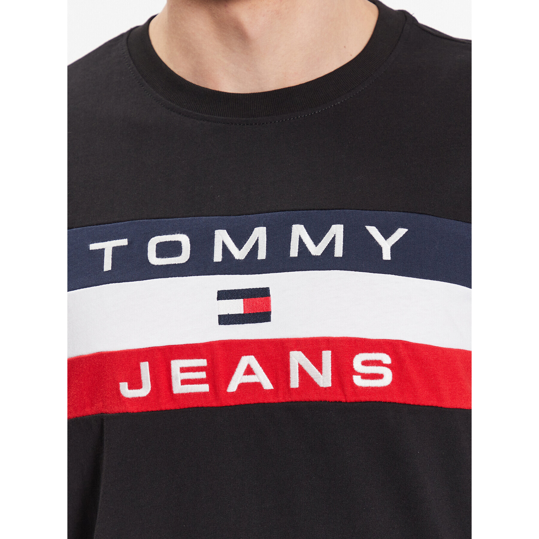 Tommy Jeans Тениска с дълъг ръкав Colorblock DM0DM16834 Черен Relaxed Fit - Pepit.bg