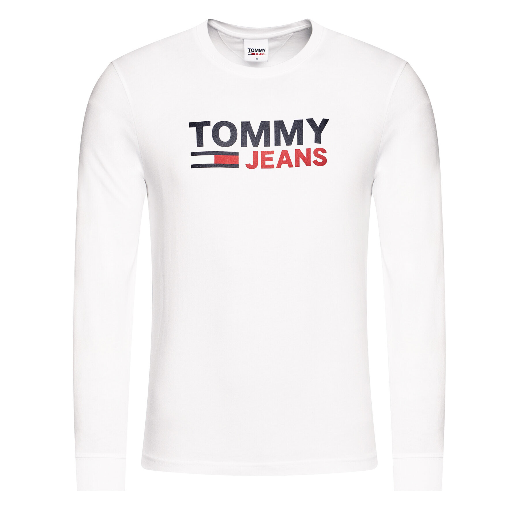 Tommy Jeans Тениска с дълъг ръкав Corp Logo Tee DM0DM09487 Бял Regular Fit - Pepit.bg