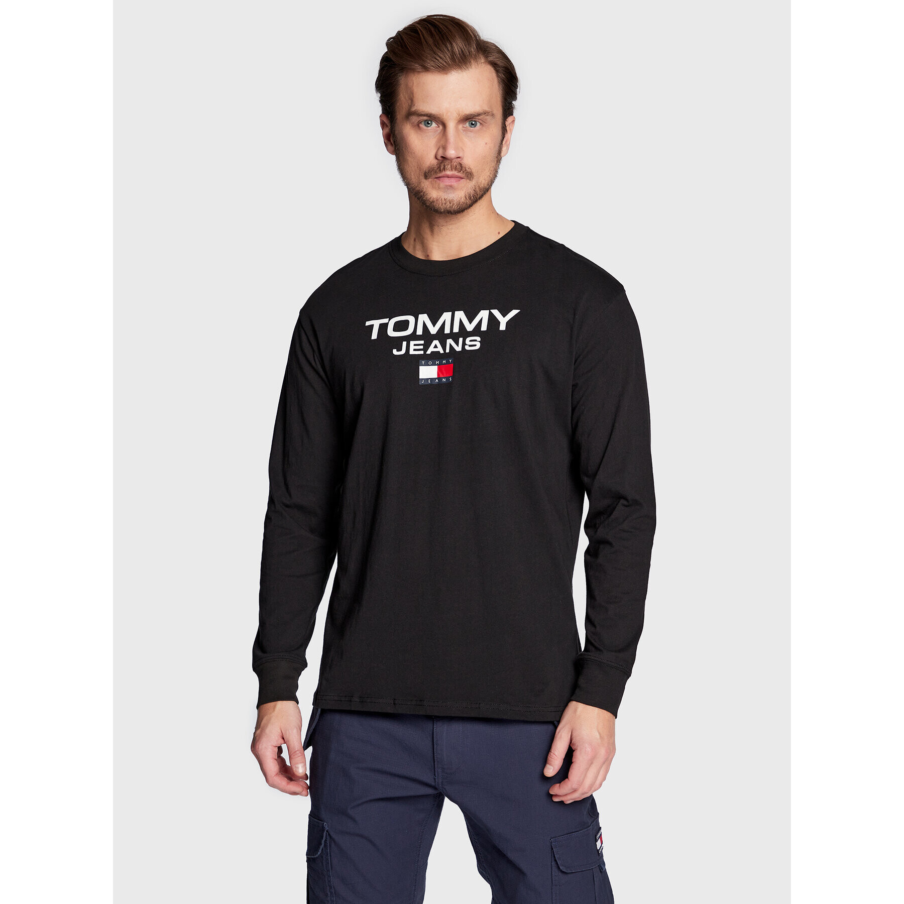 Tommy Jeans Тениска с дълъг ръкав DM0DM15681 Черен Regular Fit - Pepit.bg