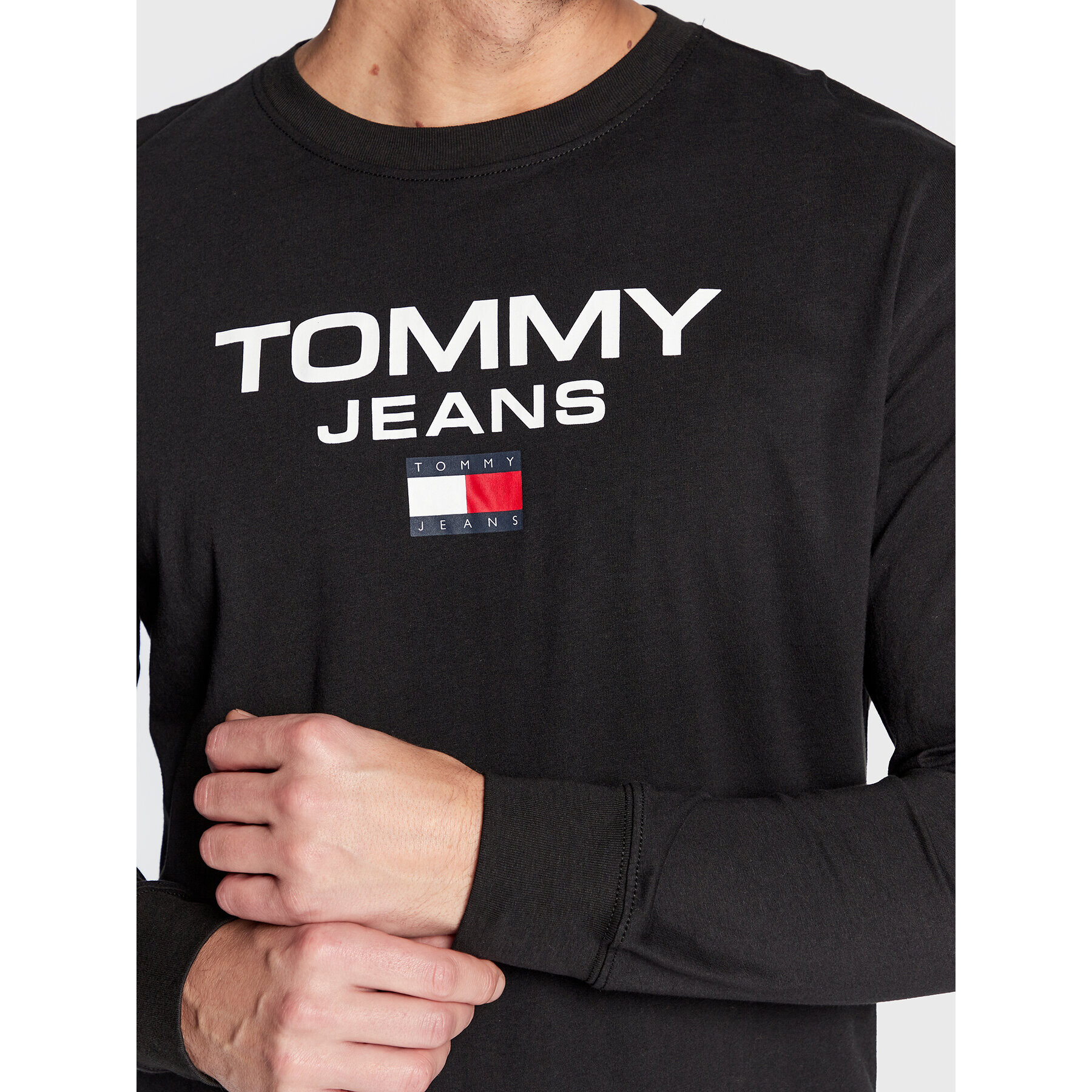 Tommy Jeans Тениска с дълъг ръкав DM0DM15681 Черен Regular Fit - Pepit.bg