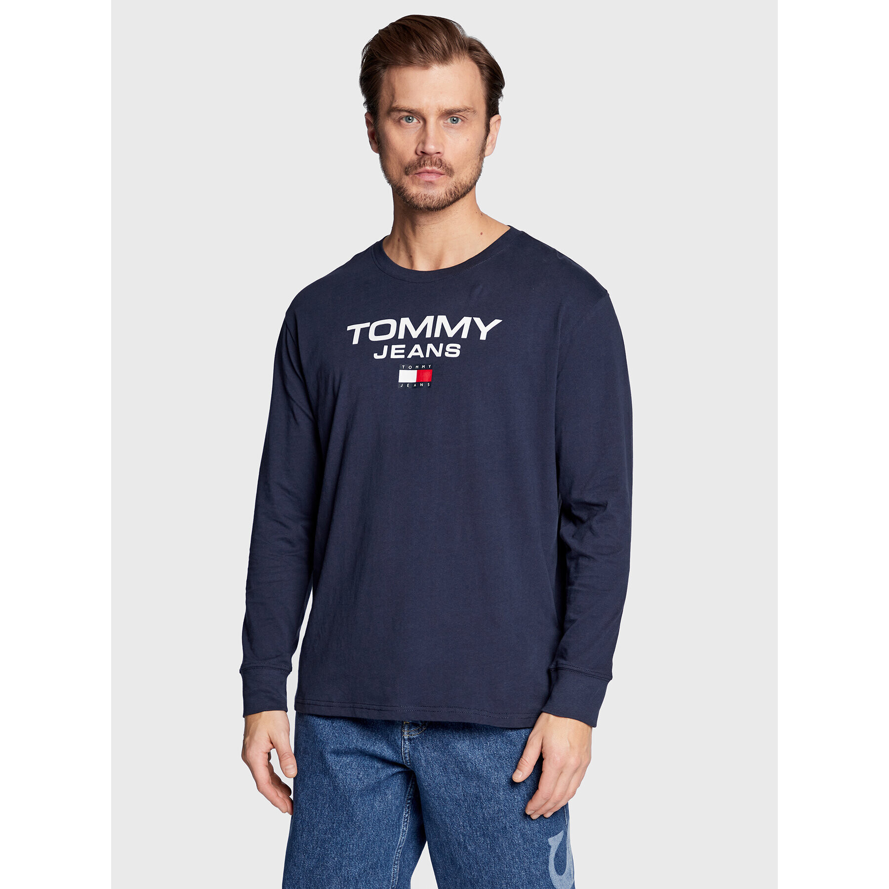 Tommy Jeans Тениска с дълъг ръкав DM0DM15681 Тъмносин Regular Fit - Pepit.bg