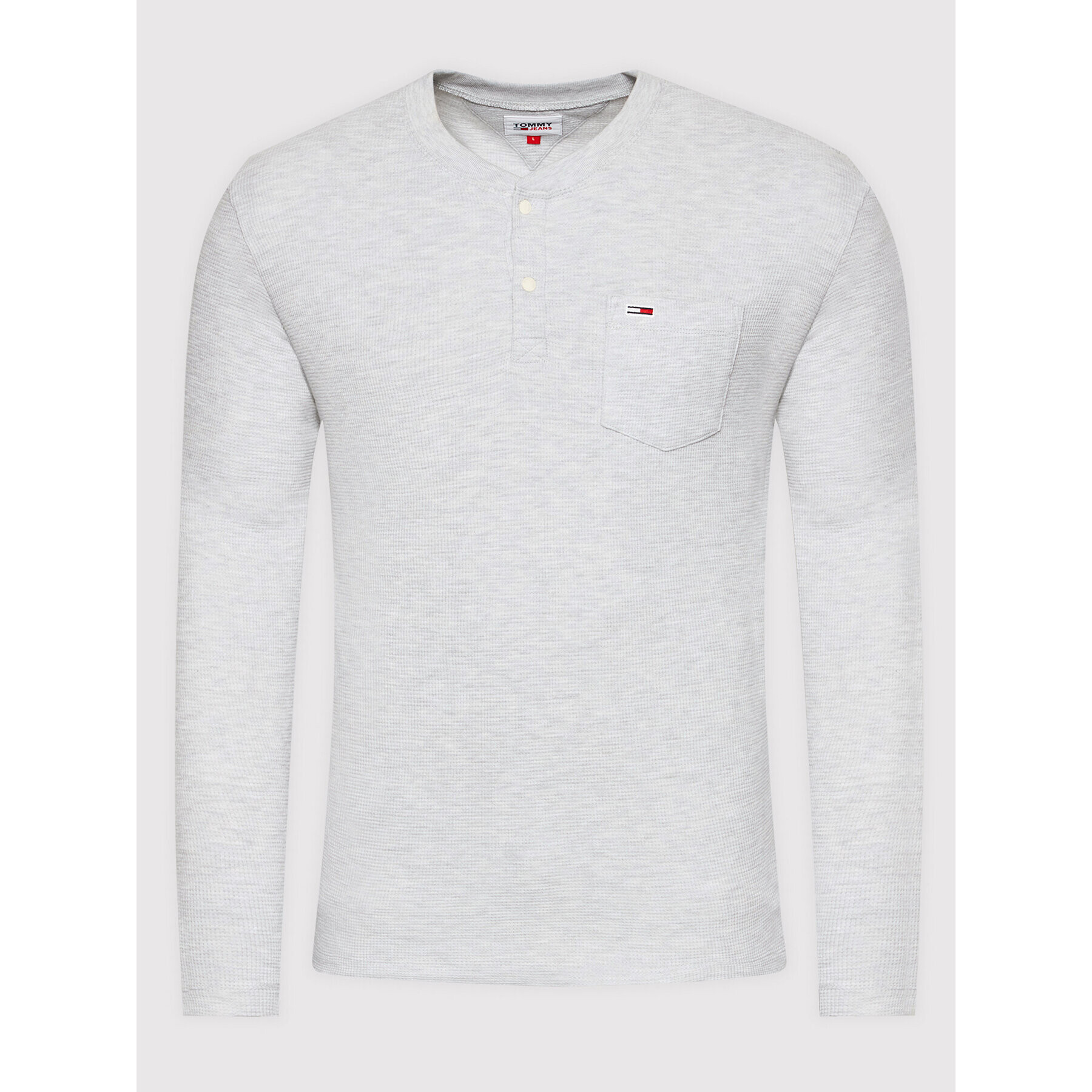 Tommy Jeans Тениска с дълъг ръкав Henley DM0DM11438 Сив Regular Fit - Pepit.bg