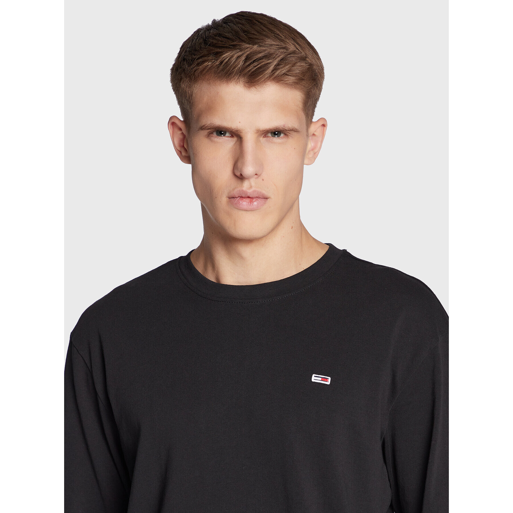 Tommy Jeans Тениска с дълъг ръкав Serif Linear DM0DM14986 Черен Regular Fit - Pepit.bg