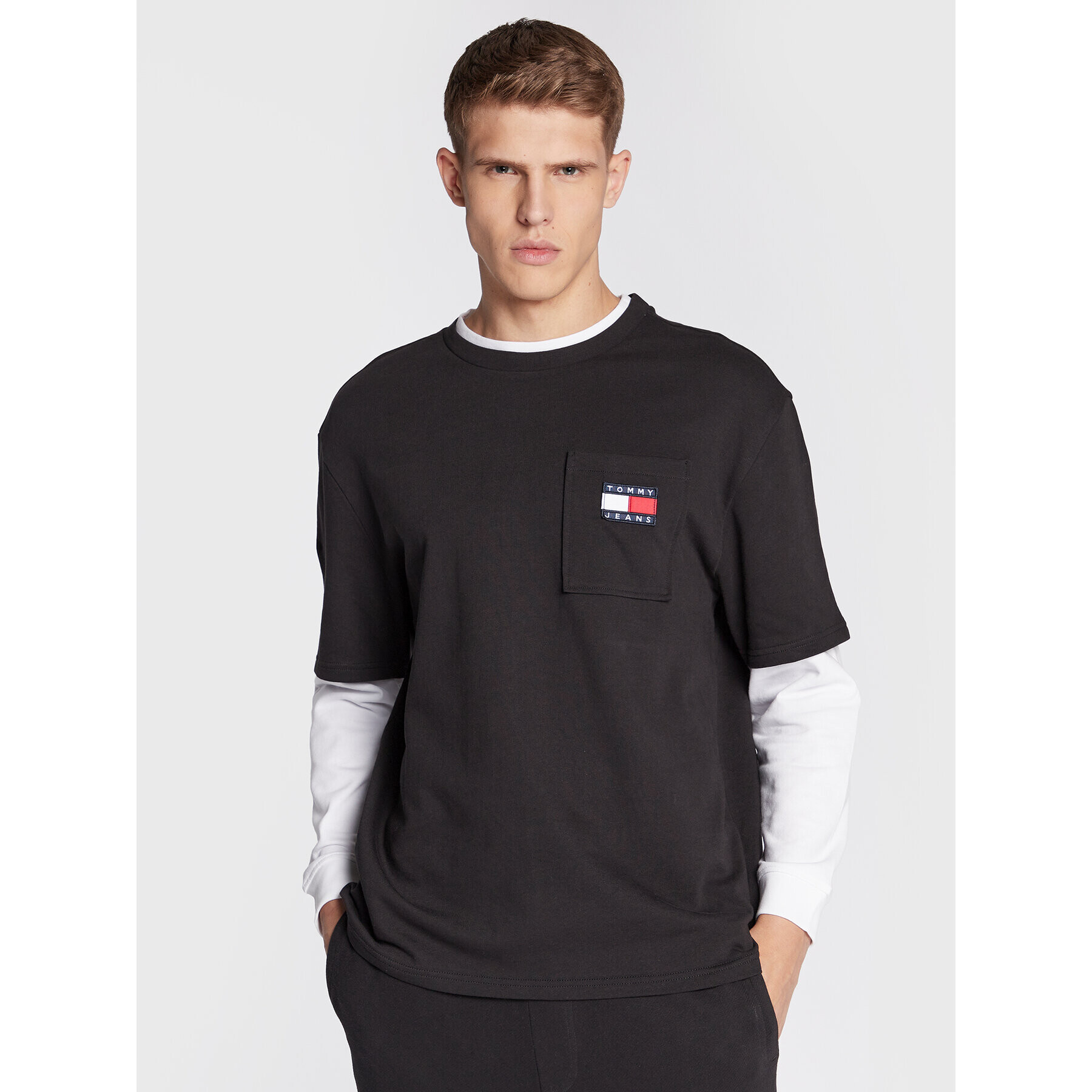 Tommy Jeans Тениска с дълъг ръкав Skater 2 In 1 DM0DM15052 Черен Relaxed Fit - Pepit.bg