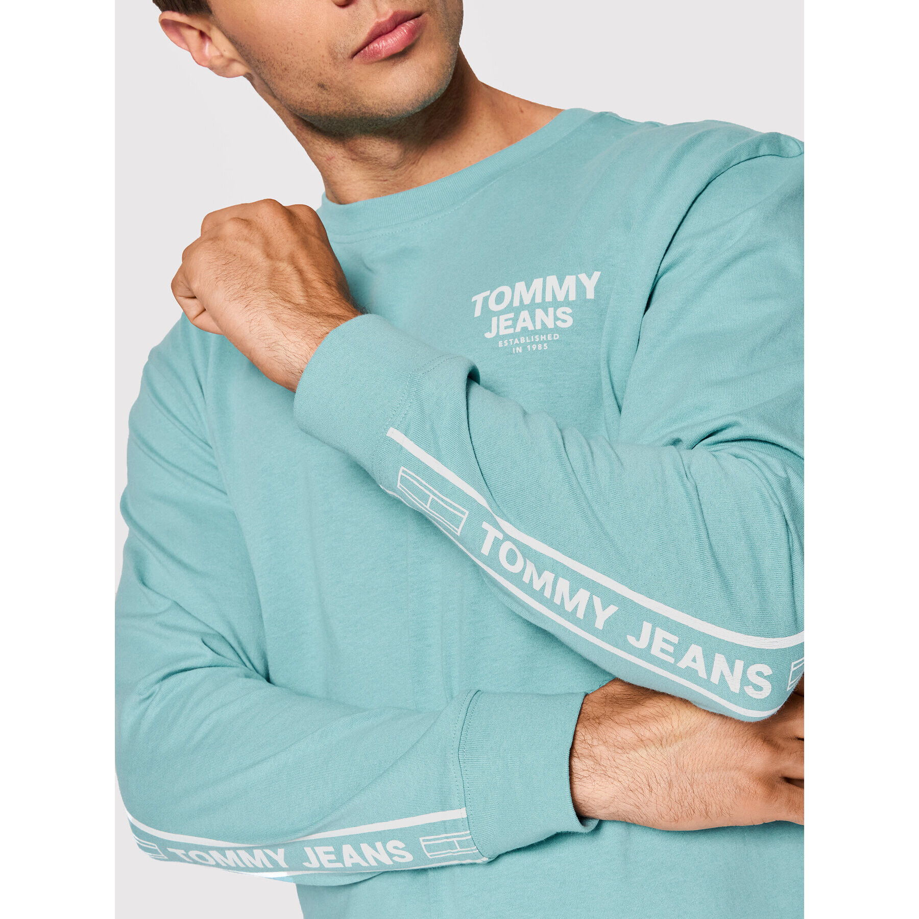 Tommy Jeans Тениска с дълъг ръкав Tape DM0DM12792 Син Regular Fit - Pepit.bg