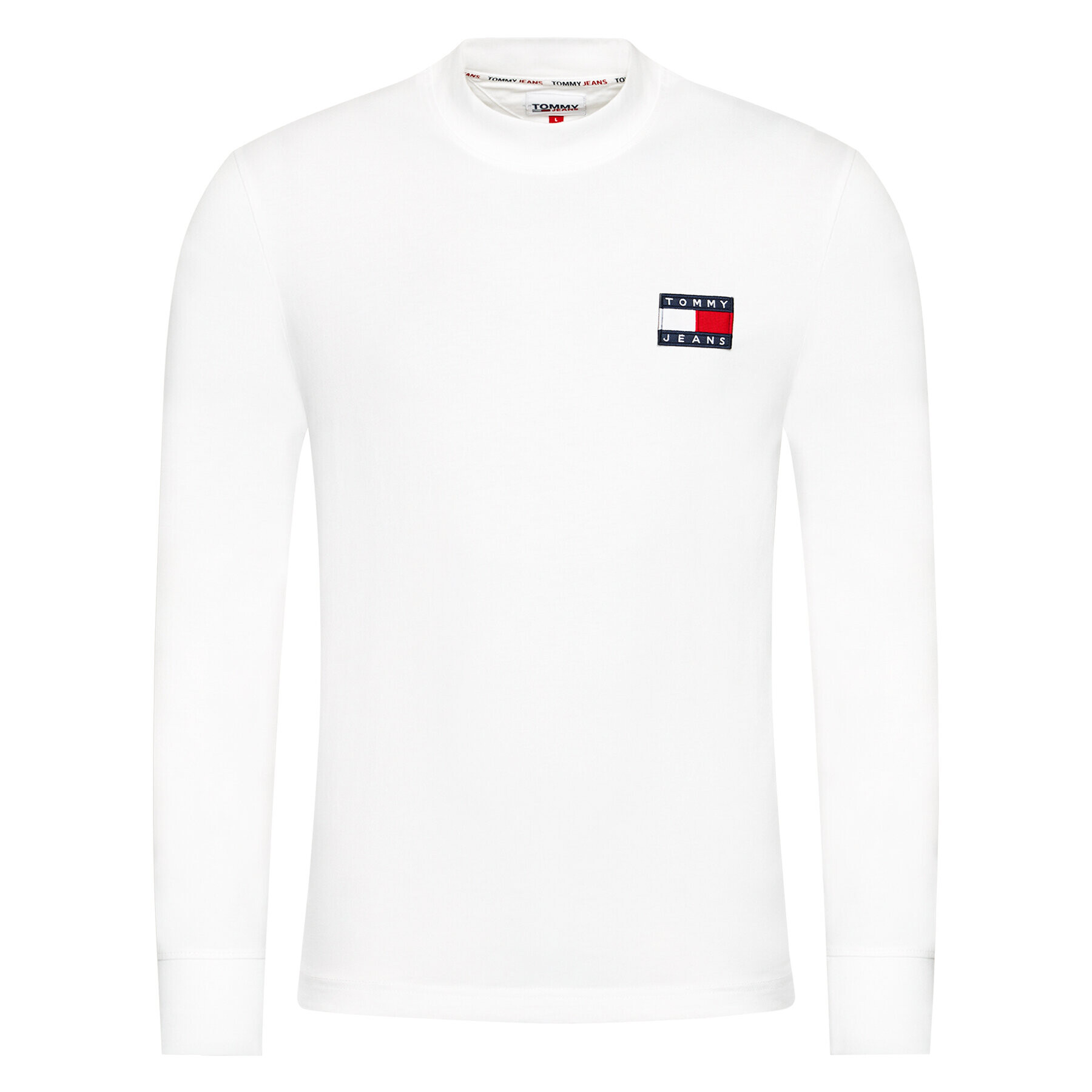 Tommy Jeans Тениска с дълъг ръкав Tjm Badge Mock Neck DM0DM10281 Бял Regular Fit - Pepit.bg