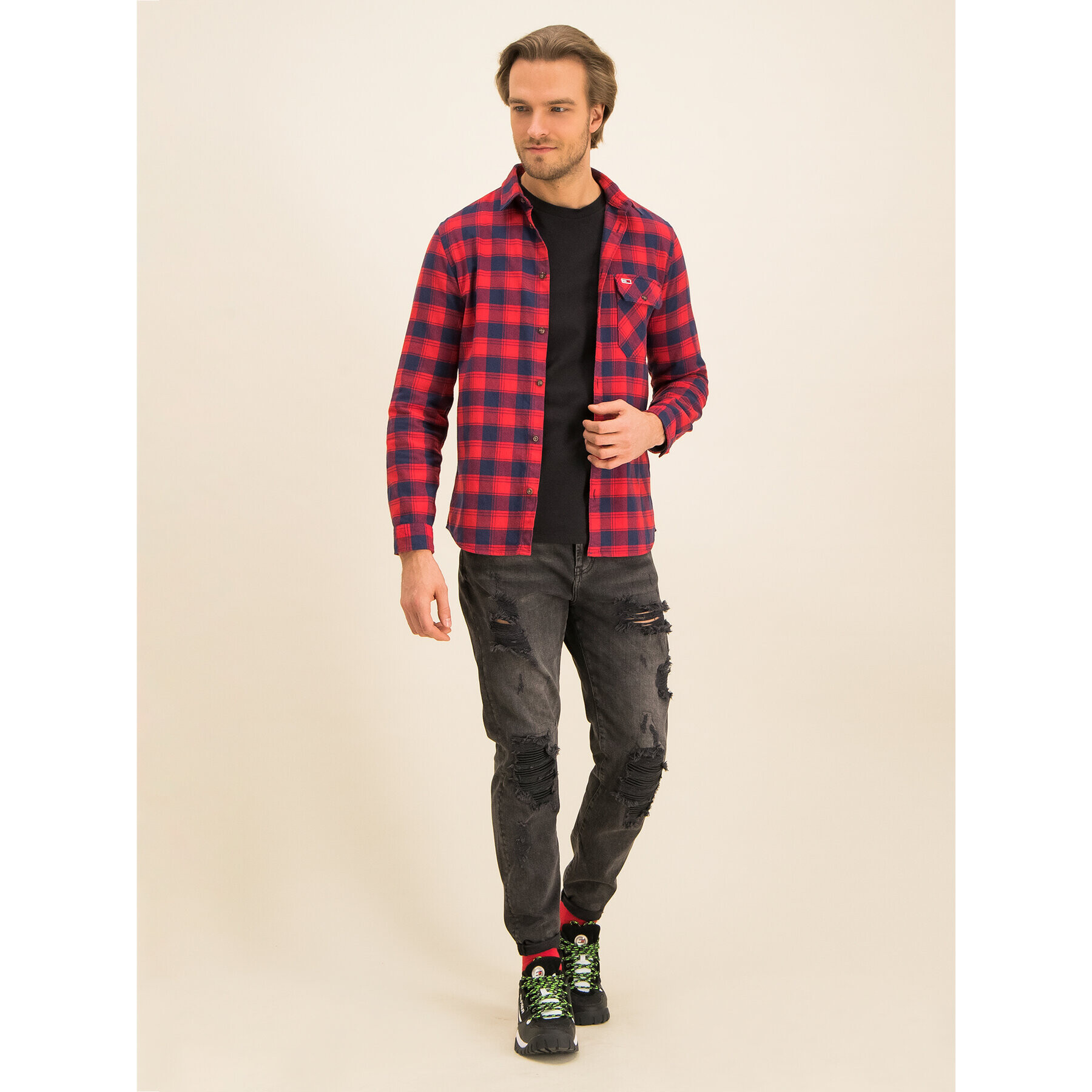 Tommy Jeans Тениска с дълъг ръкав Tjm Classics DM0DM06959 Черен Regular Fit - Pepit.bg