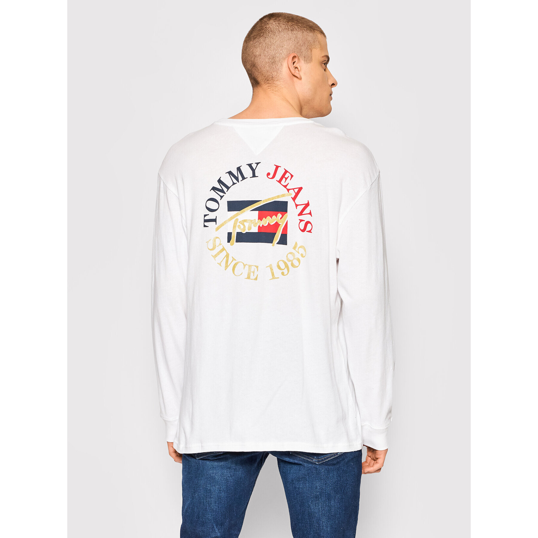 Tommy Jeans Тениска с дълъг ръкав Vintage Circular DM0DM11611 Бял Relaxed Fit - Pepit.bg