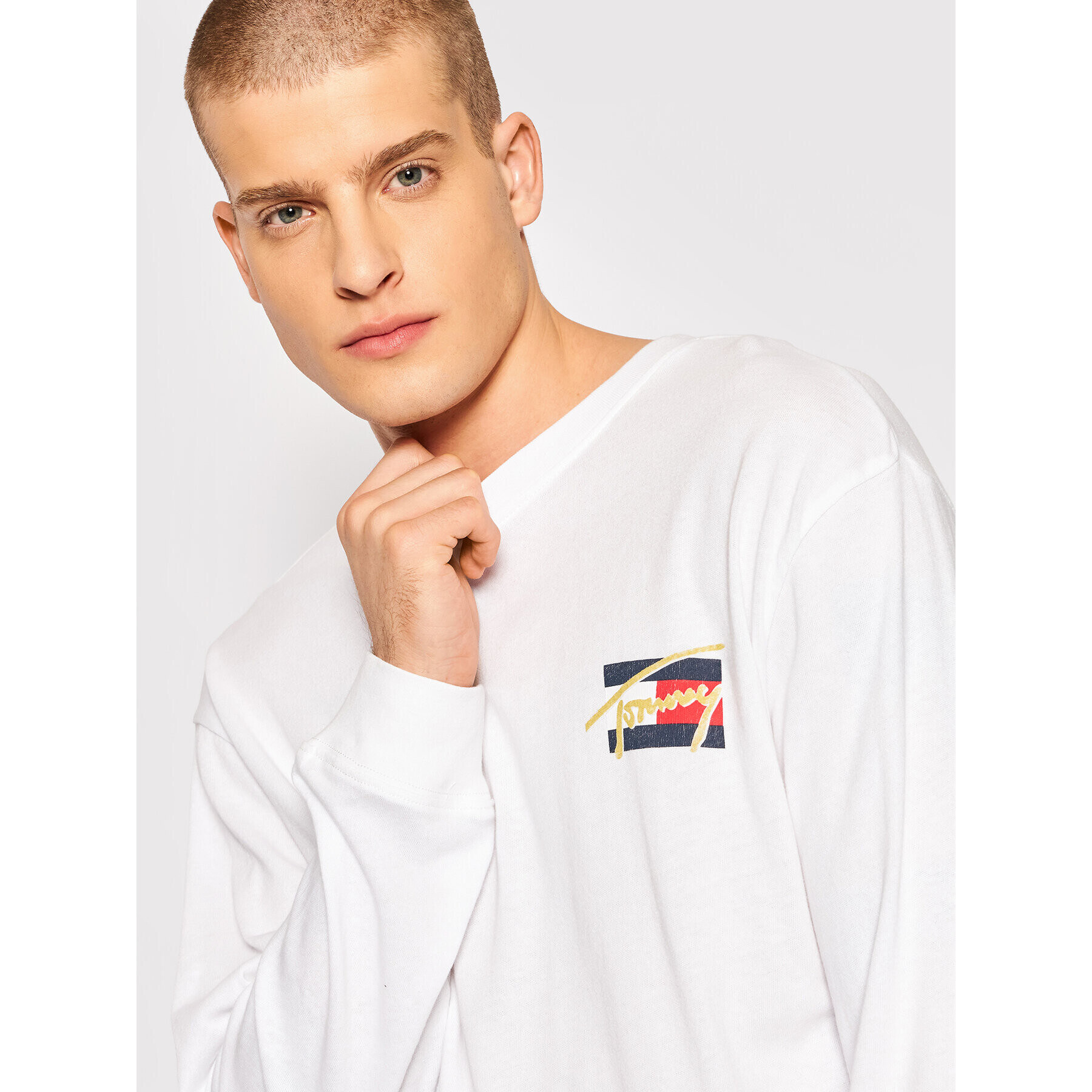 Tommy Jeans Тениска с дълъг ръкав Vintage Circular DM0DM11611 Бял Relaxed Fit - Pepit.bg