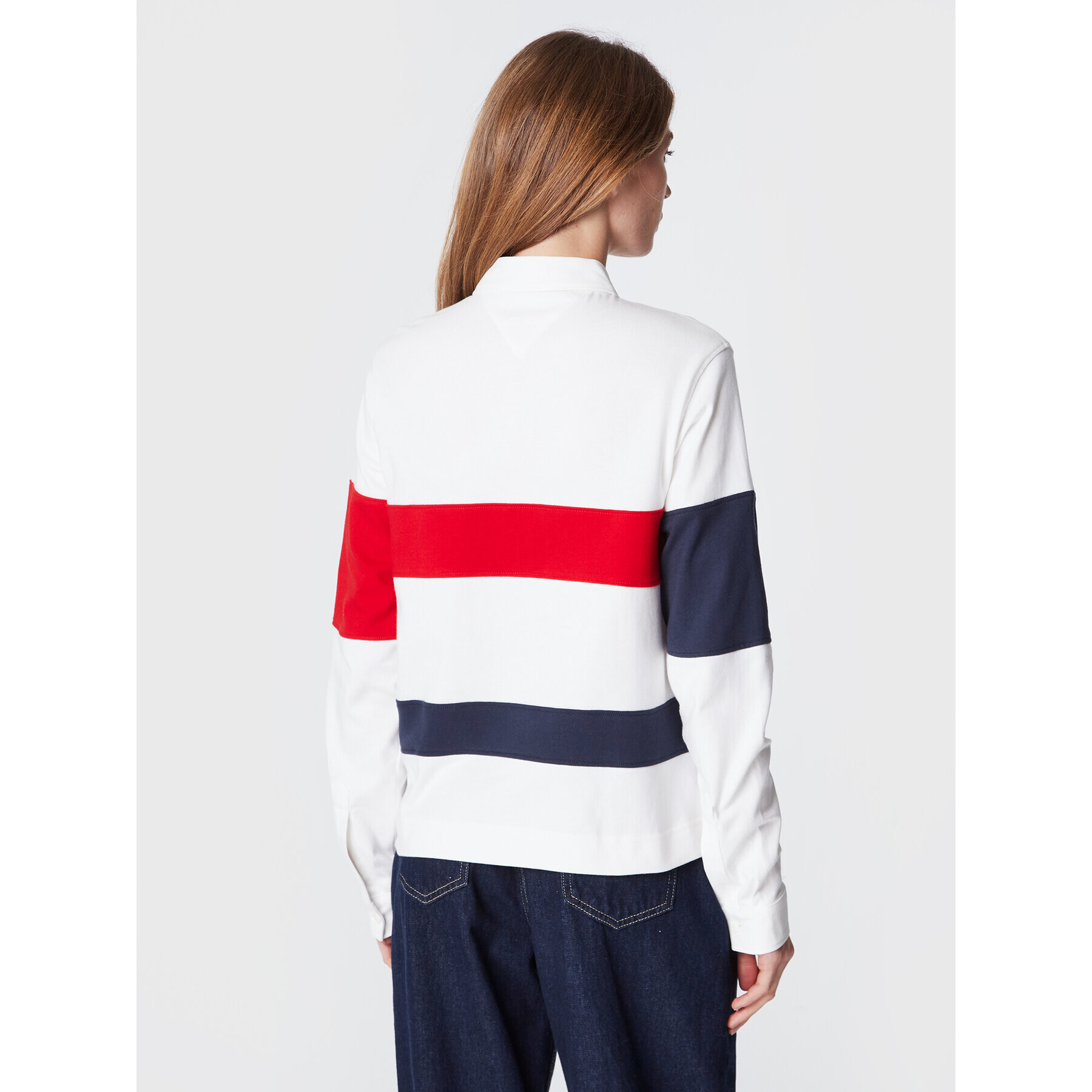 Tommy Jeans Тениска с яка и копчета Archive DW0DW14258 Бял Oversize - Pepit.bg