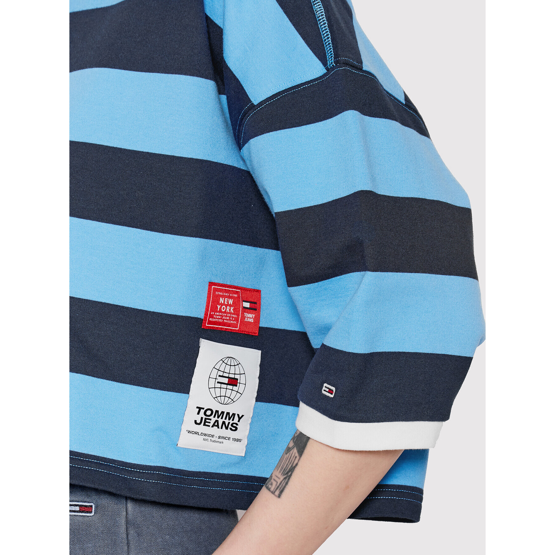 Tommy Jeans Тениска с яка и копчета Rugby DW0DW12528 Син Relaxed Fit - Pepit.bg