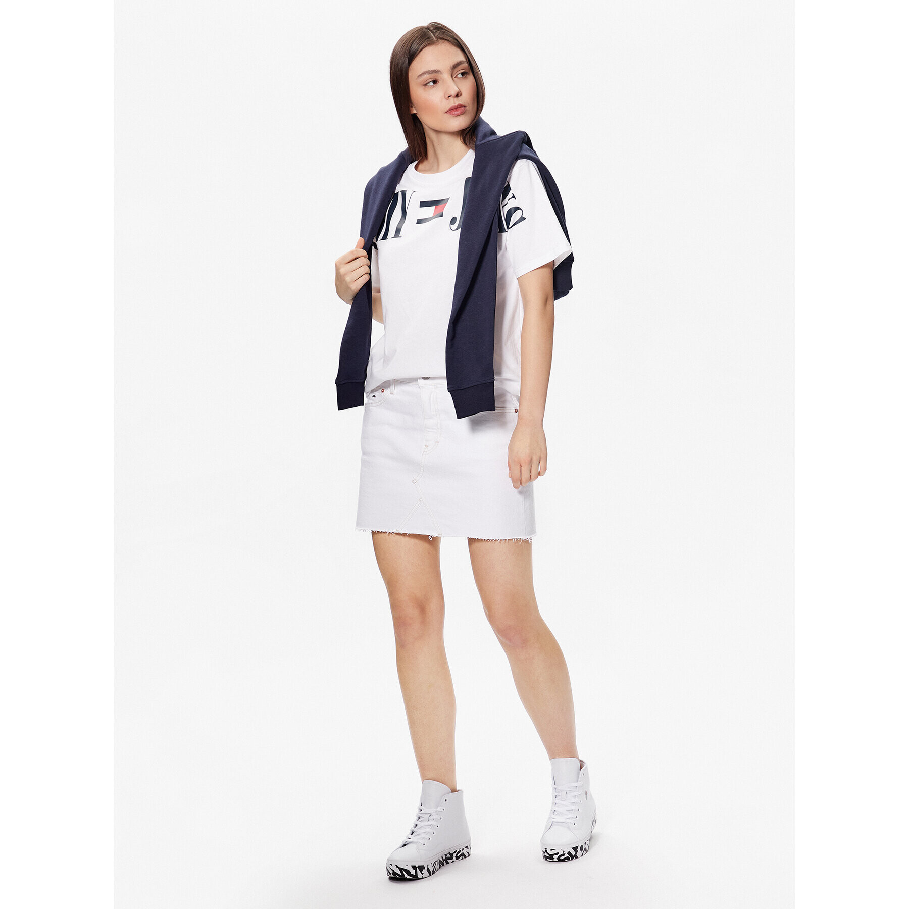 Tommy Jeans Тишърт Archive DW0DW15459 Бял Oversize - Pepit.bg