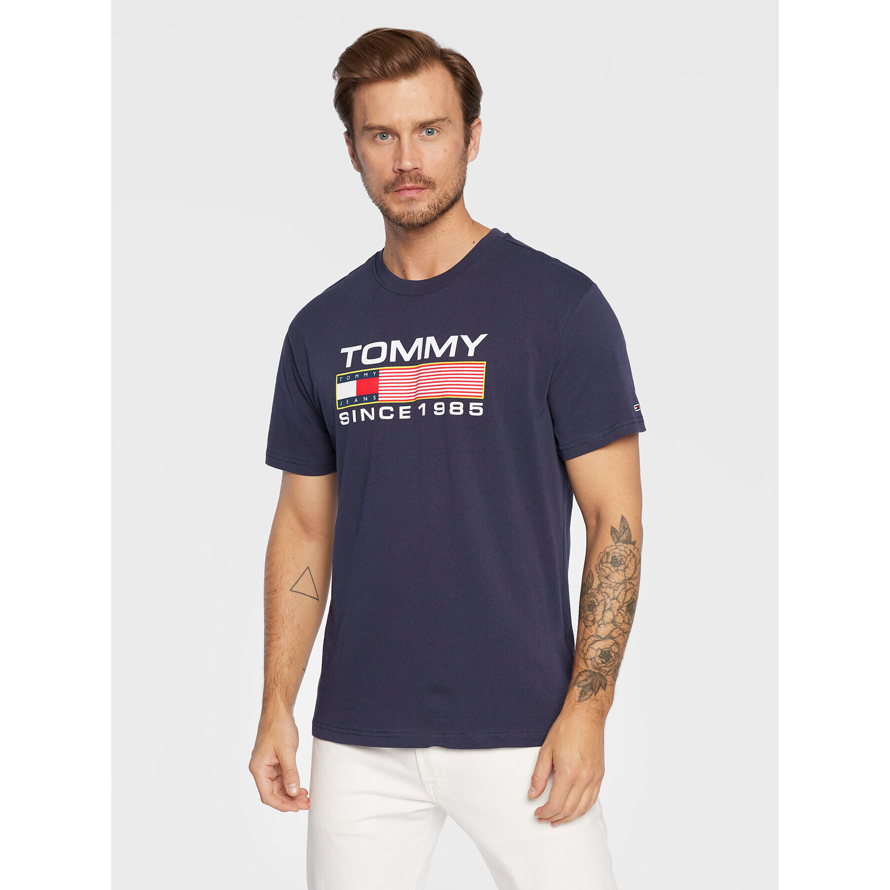 Tommy Jeans Тишърт Athletic Twisted DM0DM14991 Тъмносин Regular Fit - Pepit.bg