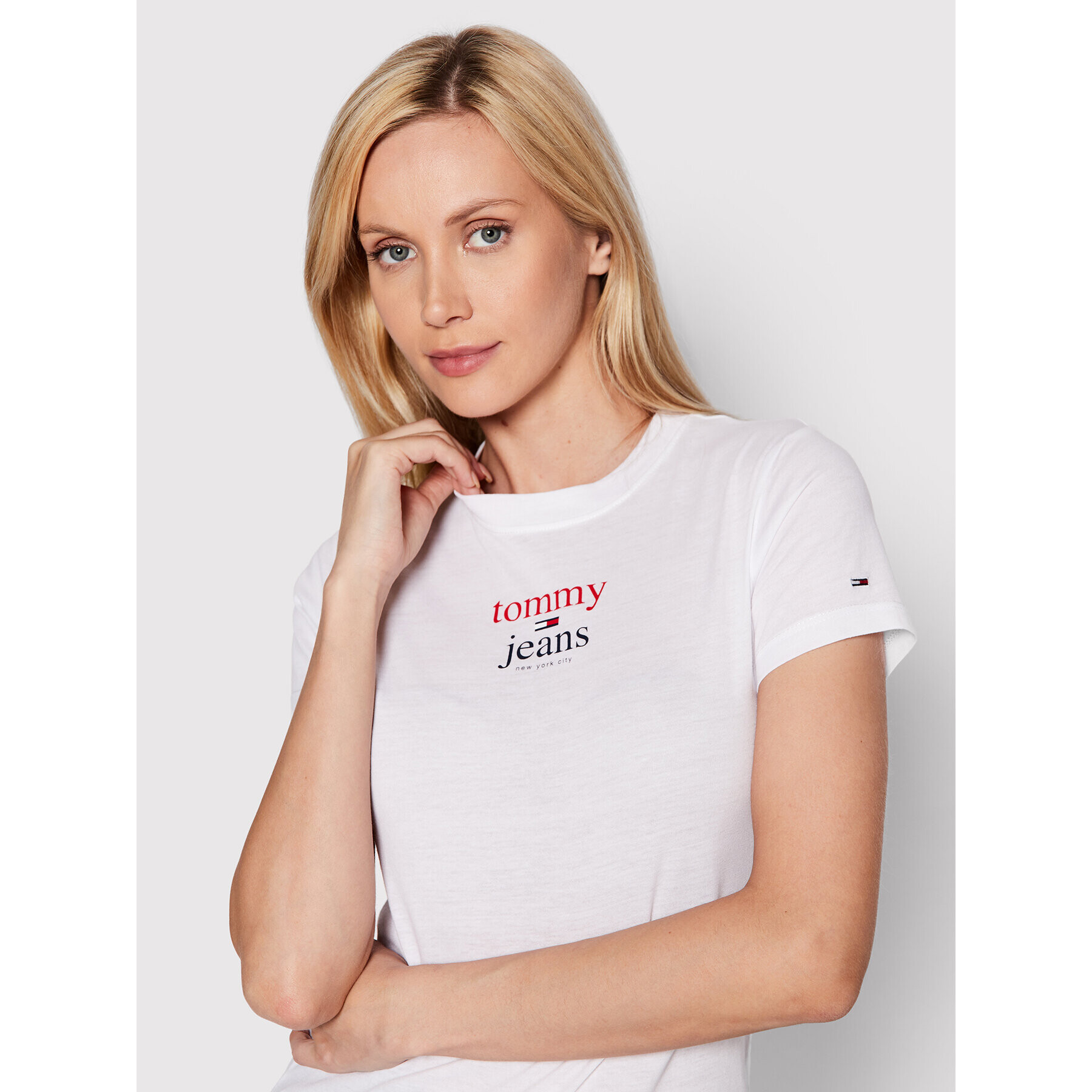 Tommy Jeans Тишърт Baby Essential Logo DW0DW13623 Бял Regular Fit - Pepit.bg