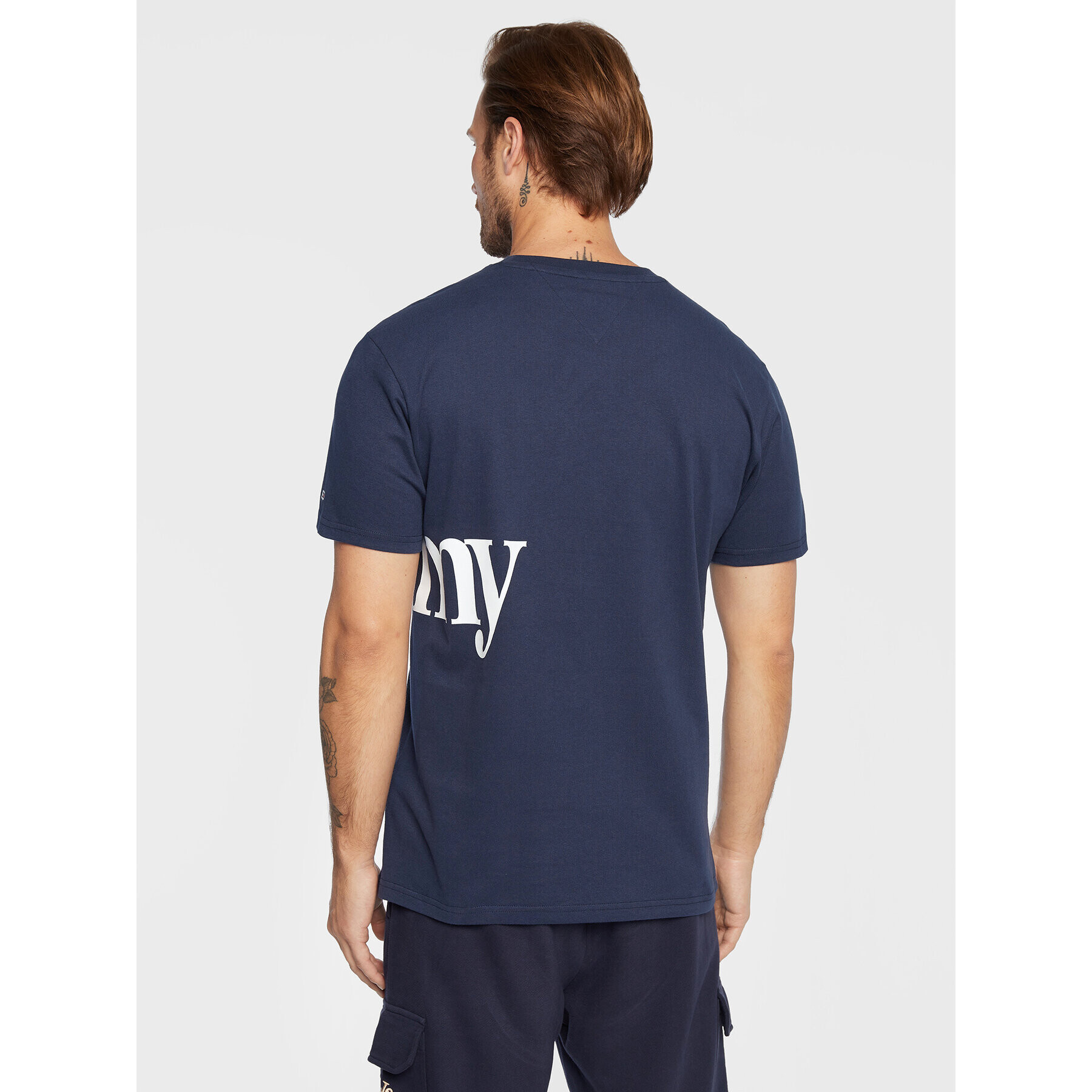 Tommy Jeans Тишърт Bold Tommy DM0DM14013 Тъмносин Regular Fit - Pepit.bg