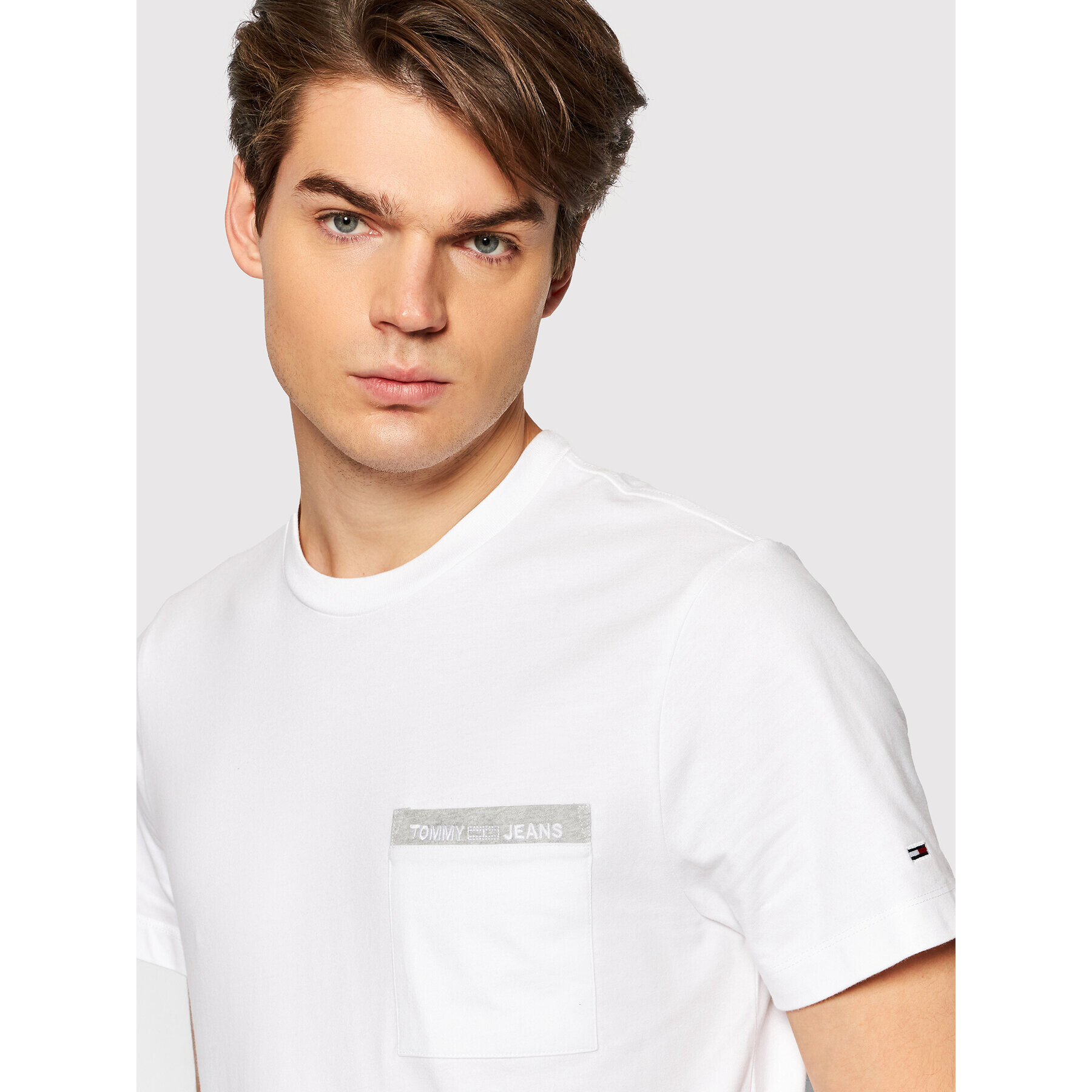 Tommy Jeans Тишърт Branded Pocket DM0DM11441 Бял Regular Fit - Pepit.bg