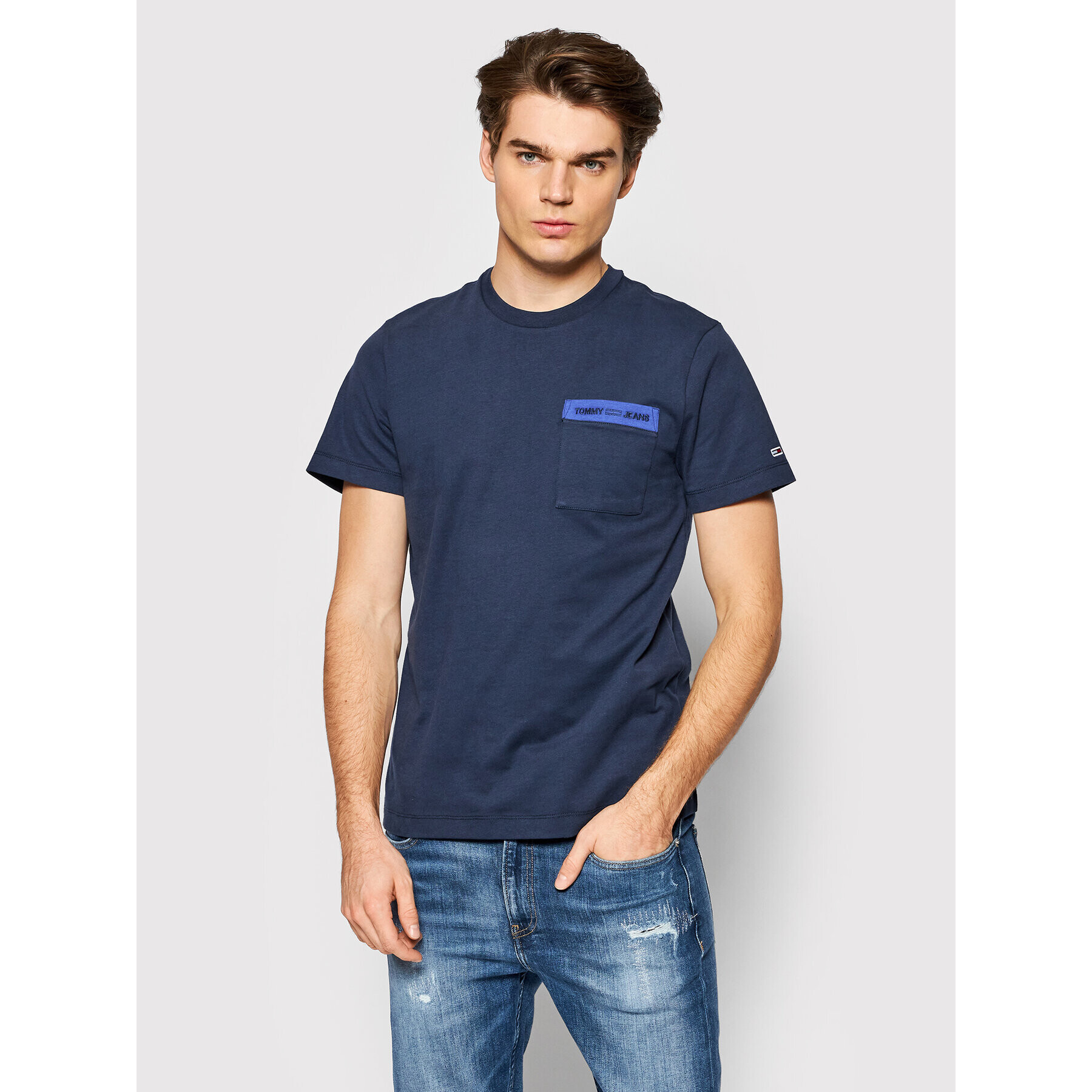 Tommy Jeans Тишърт Branded Pocket DM0DM11441 Тъмносин Regular Fit - Pepit.bg