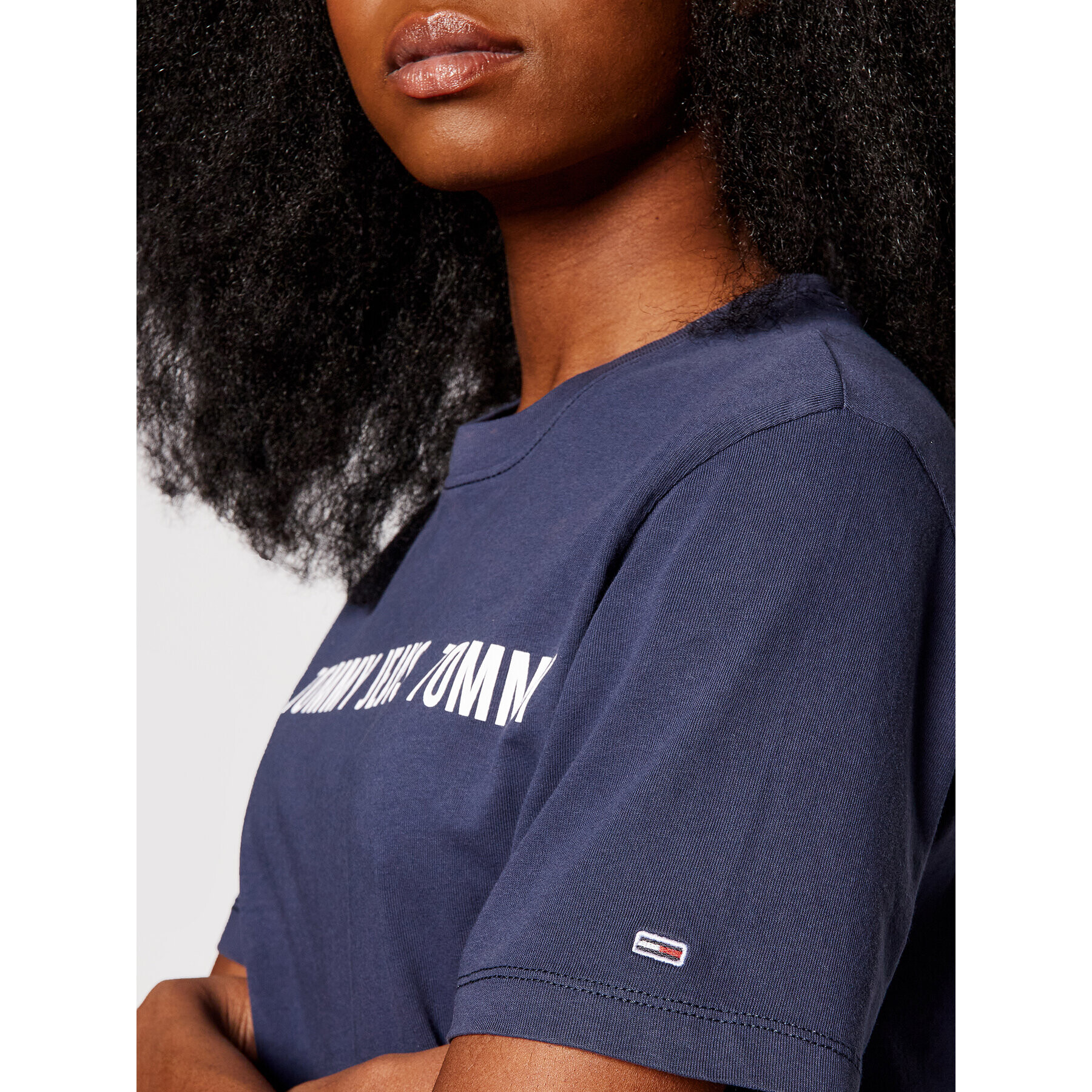 Tommy Jeans Тишърт Bxy Crop DW0DW10147 Тъмносин Regular Fit - Pepit.bg