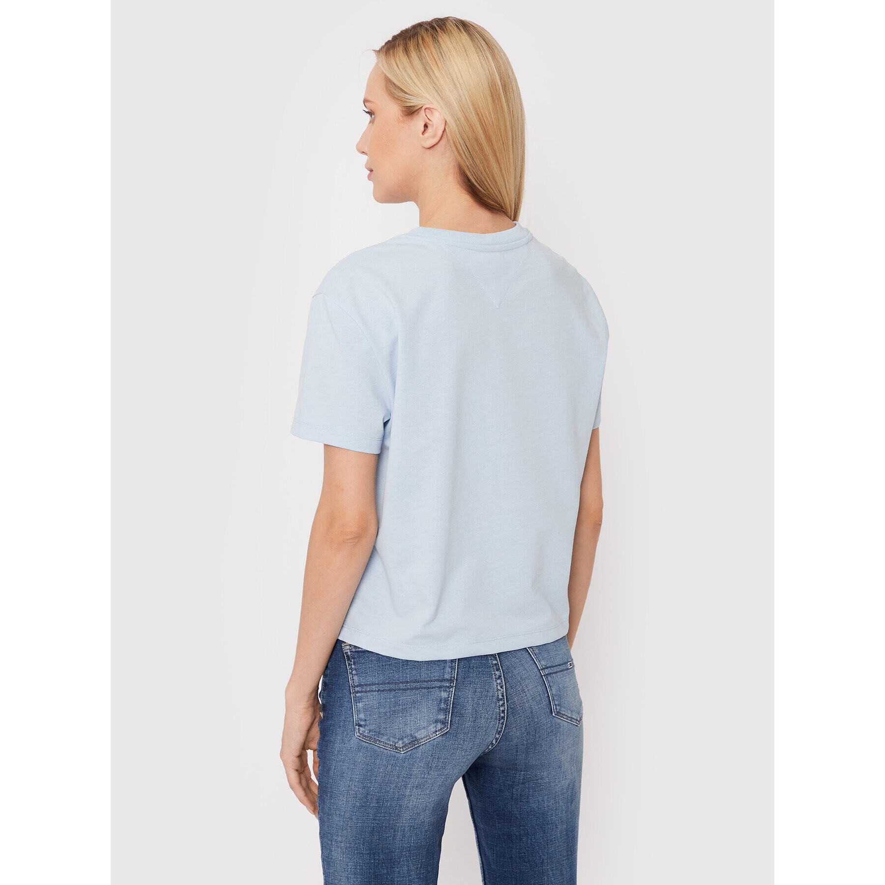 Tommy Jeans Тишърт Center Badge DW0DW10404 Син Regular Fit - Pepit.bg