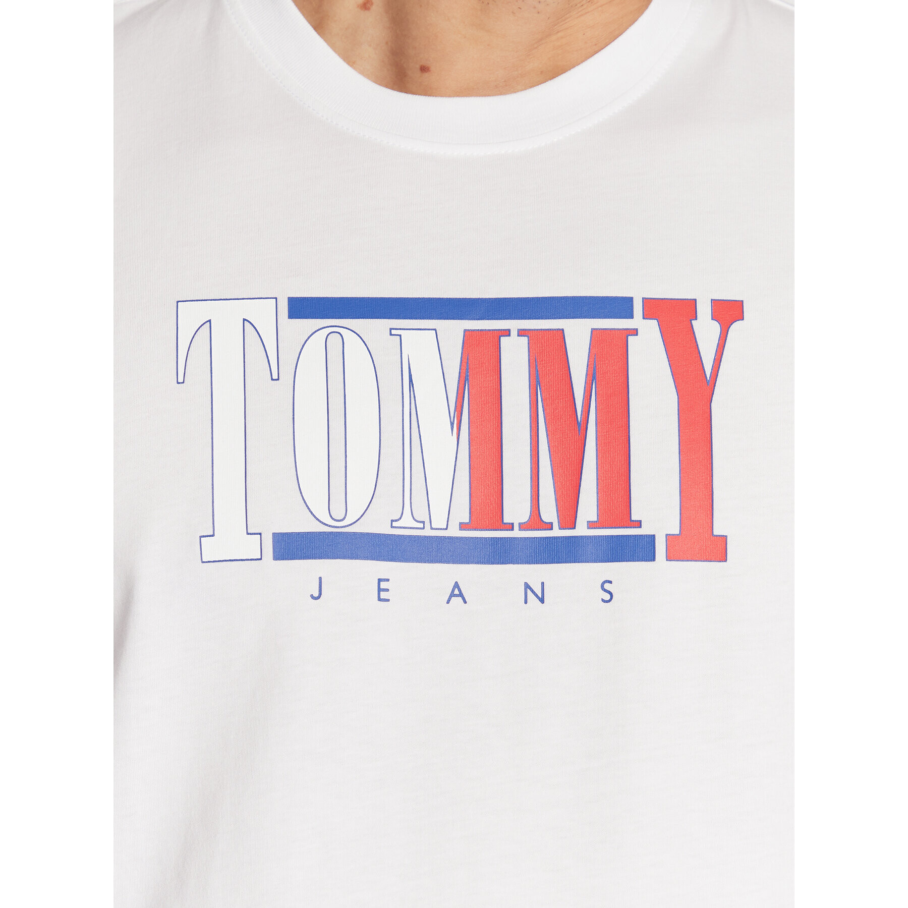 Tommy Jeans Тишърт Centered Logo DM0DM14982 Бял Regular Fit - Pepit.bg