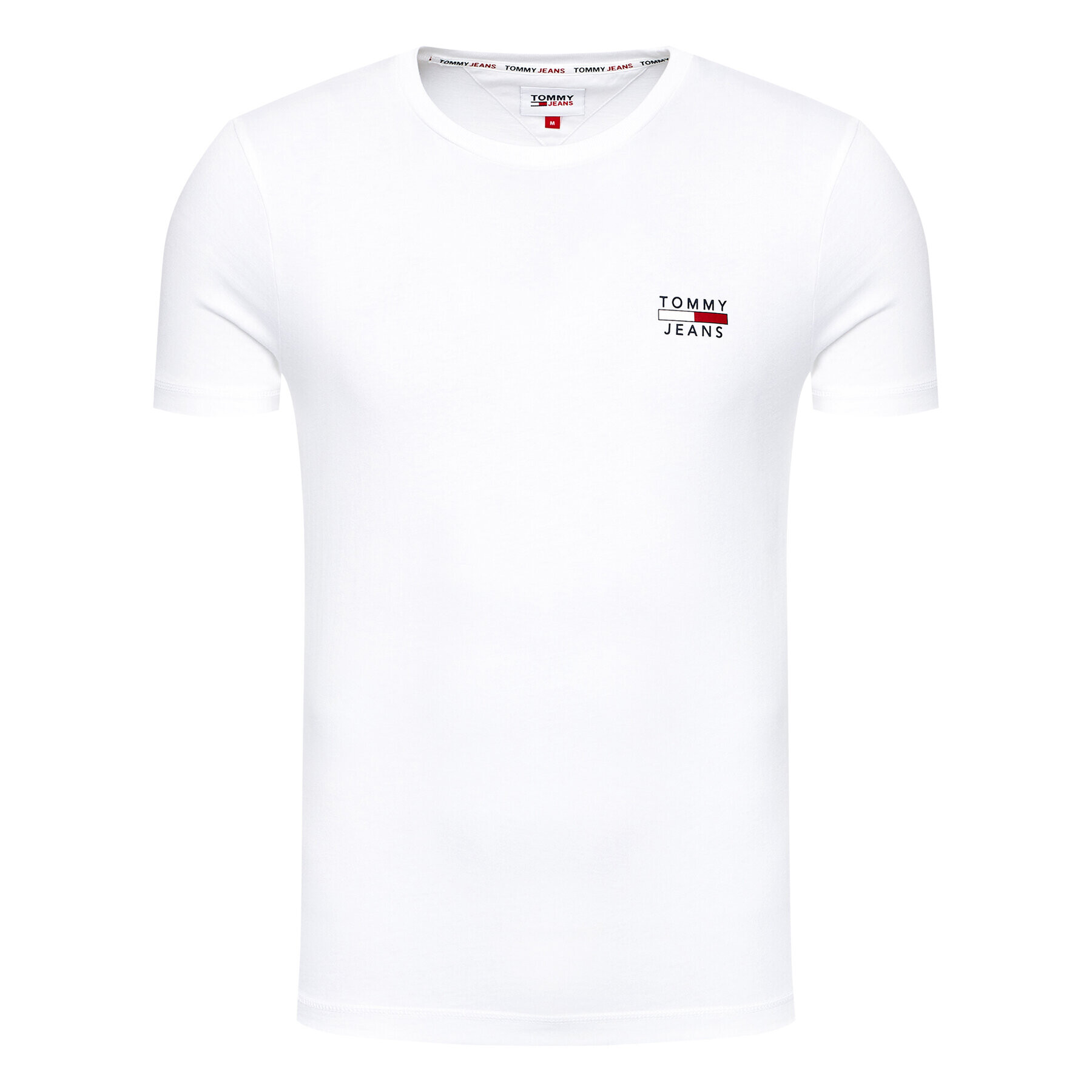 Tommy Jeans Тишърт Chest Logo DM0DM10099 Бял Slim Fit - Pepit.bg