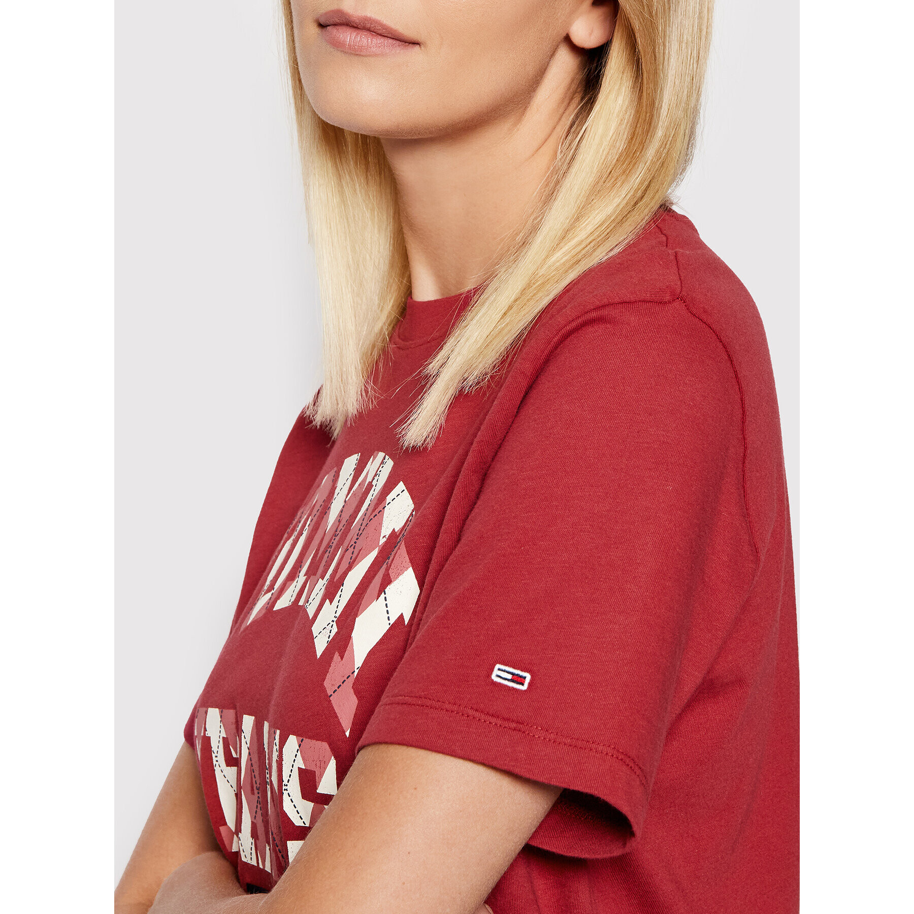 Tommy Jeans Тишърт Classic Collage DW0DW11928 Бордо Regular Fit - Pepit.bg