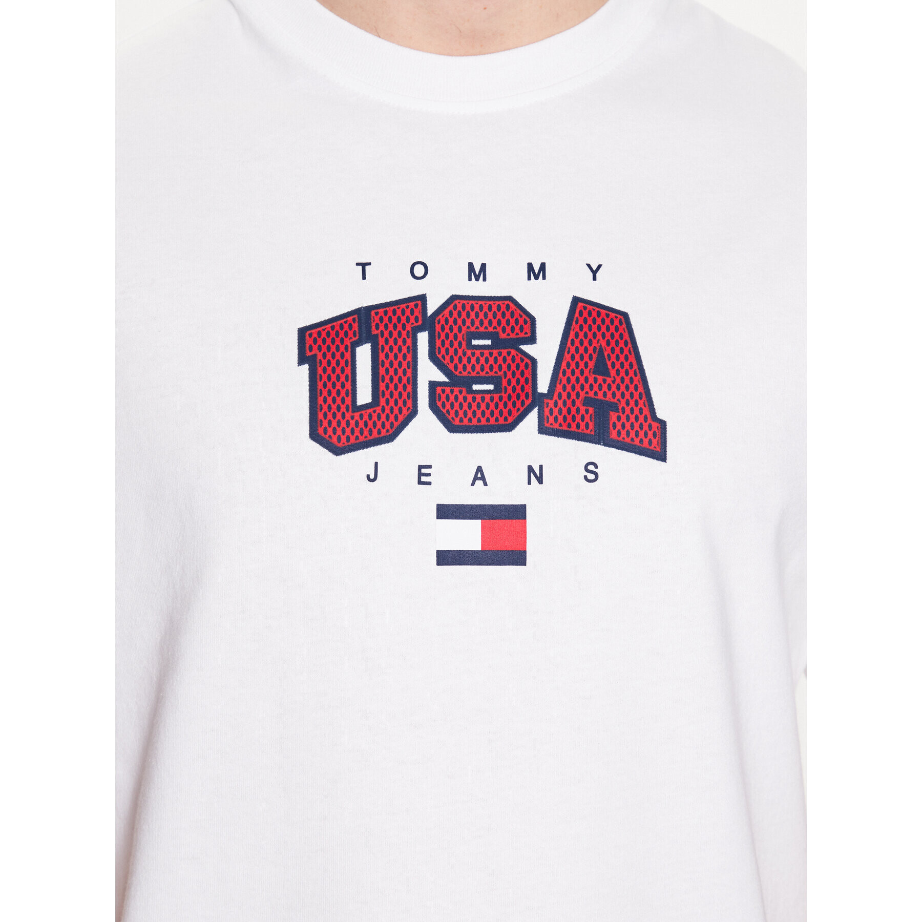 Tommy Jeans Тишърт Classic Modern Sport USA DM0DM16406 Бял Regular Fit - Pepit.bg