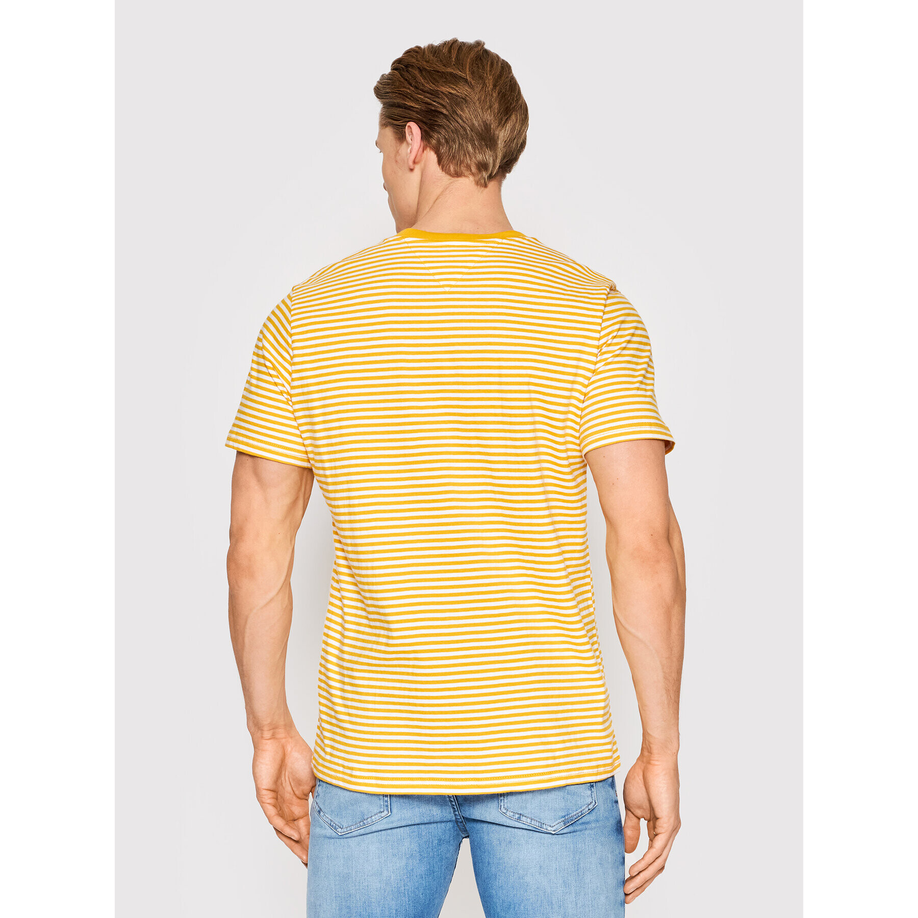 Tommy Jeans Тишърт Classics Stripe DM0DM05515 Жълт Regular Fit - Pepit.bg