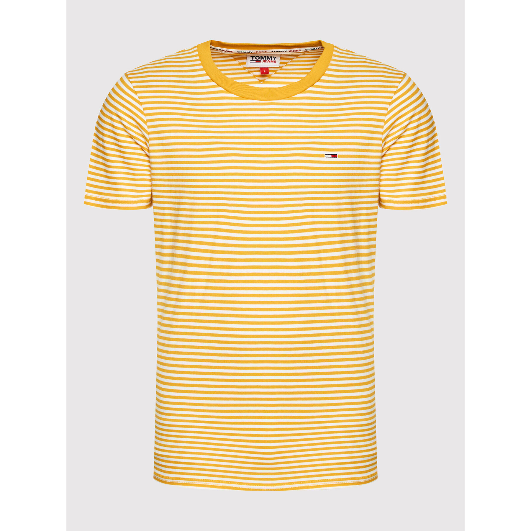 Tommy Jeans Тишърт Classics Stripe DM0DM05515 Жълт Regular Fit - Pepit.bg