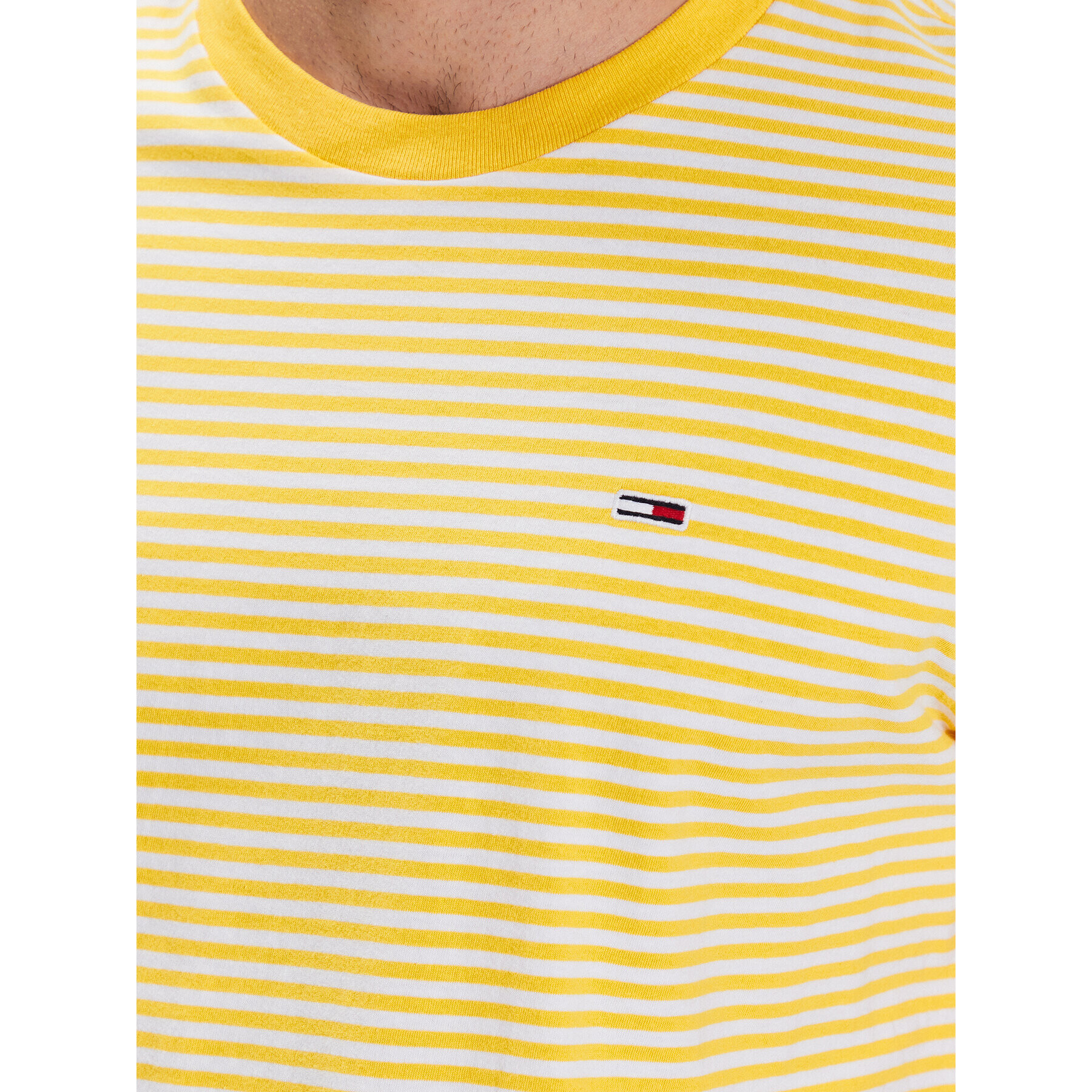 Tommy Jeans Тишърт Classics Stripe DM0DM05515 Жълт Regular Fit - Pepit.bg