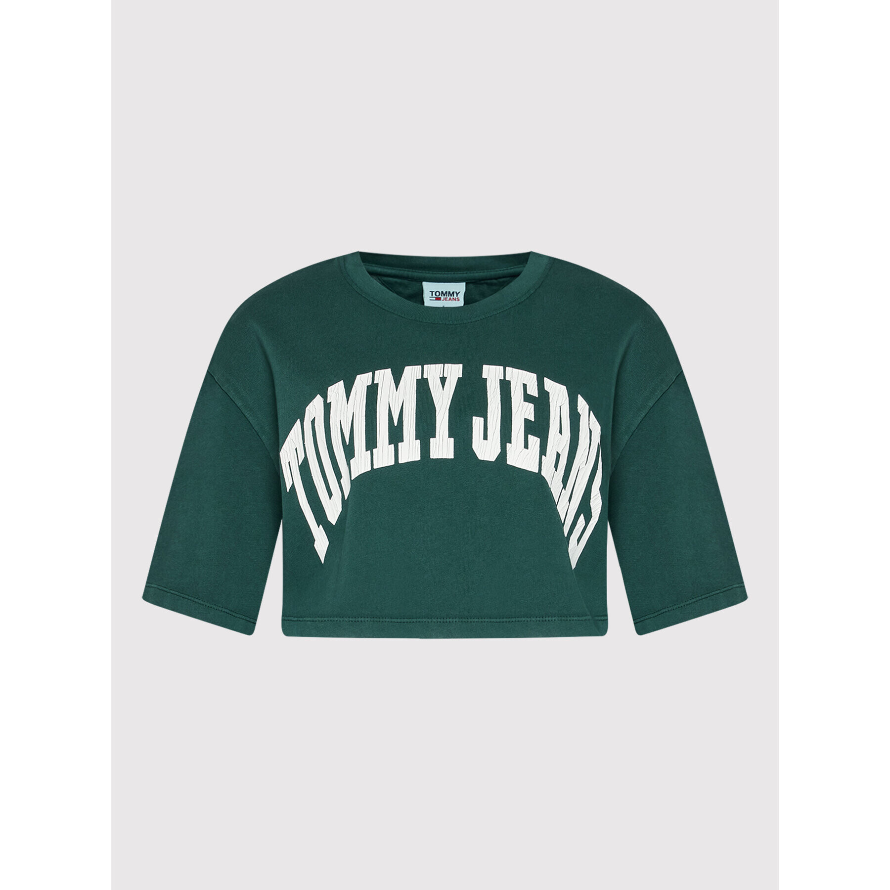 Tommy Jeans Тишърт College DW0DW12835 Зелен Oversize - Pepit.bg