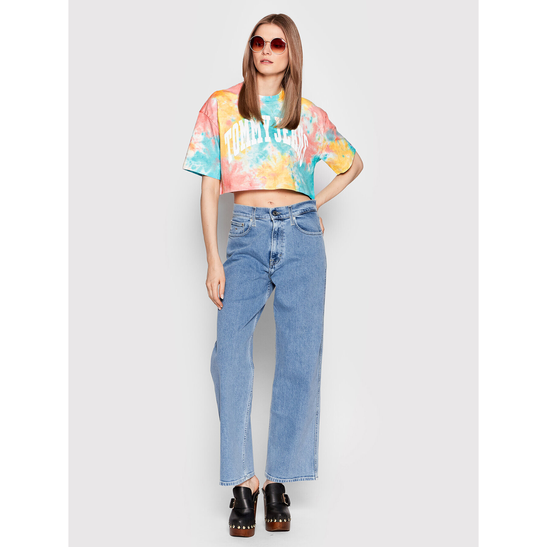 Tommy Jeans Тишърт College DW0DW12931 Цветен Oversize - Pepit.bg