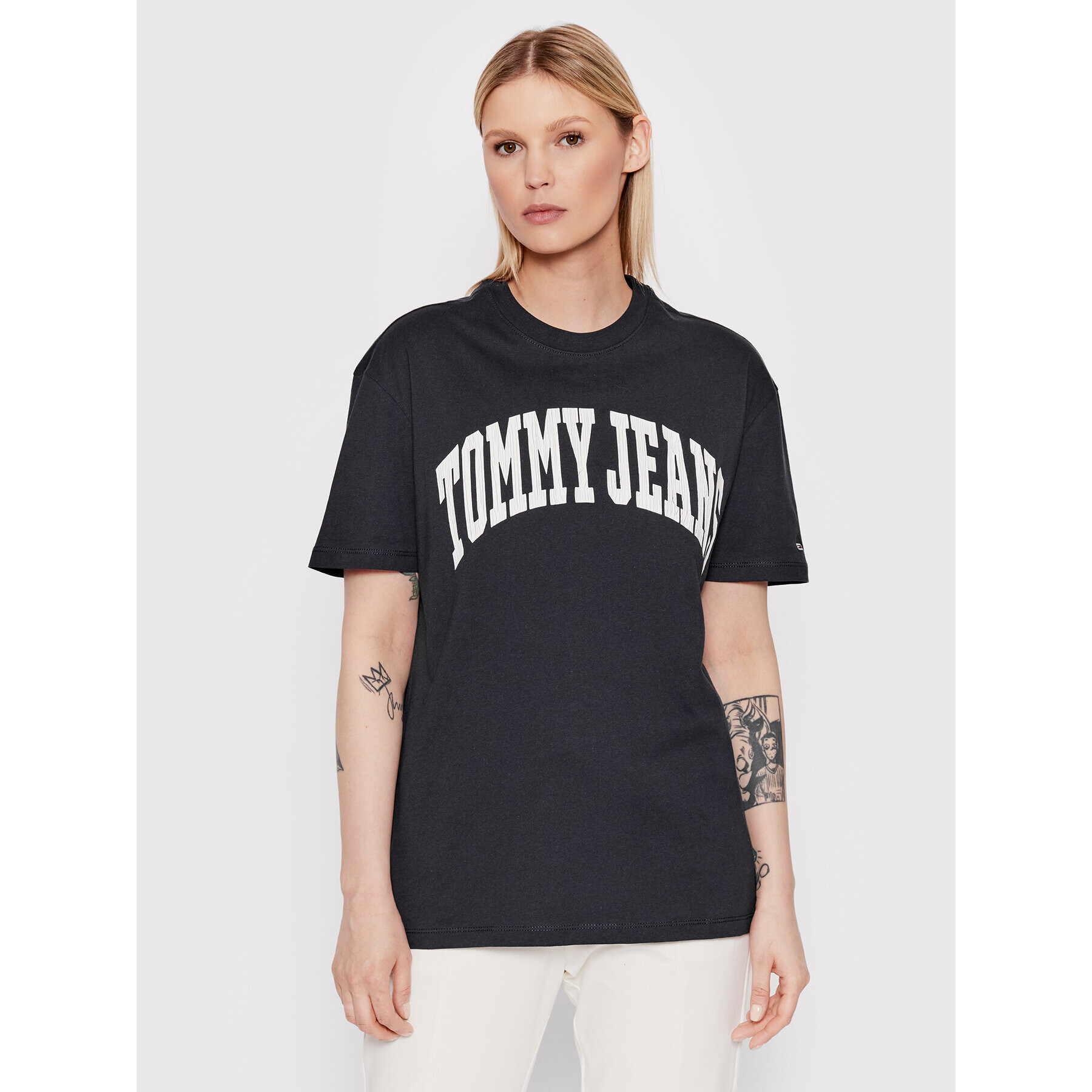 Tommy Jeans Тишърт College DW0DW13005 Тъмносин Boyfriend Fit - Pepit.bg