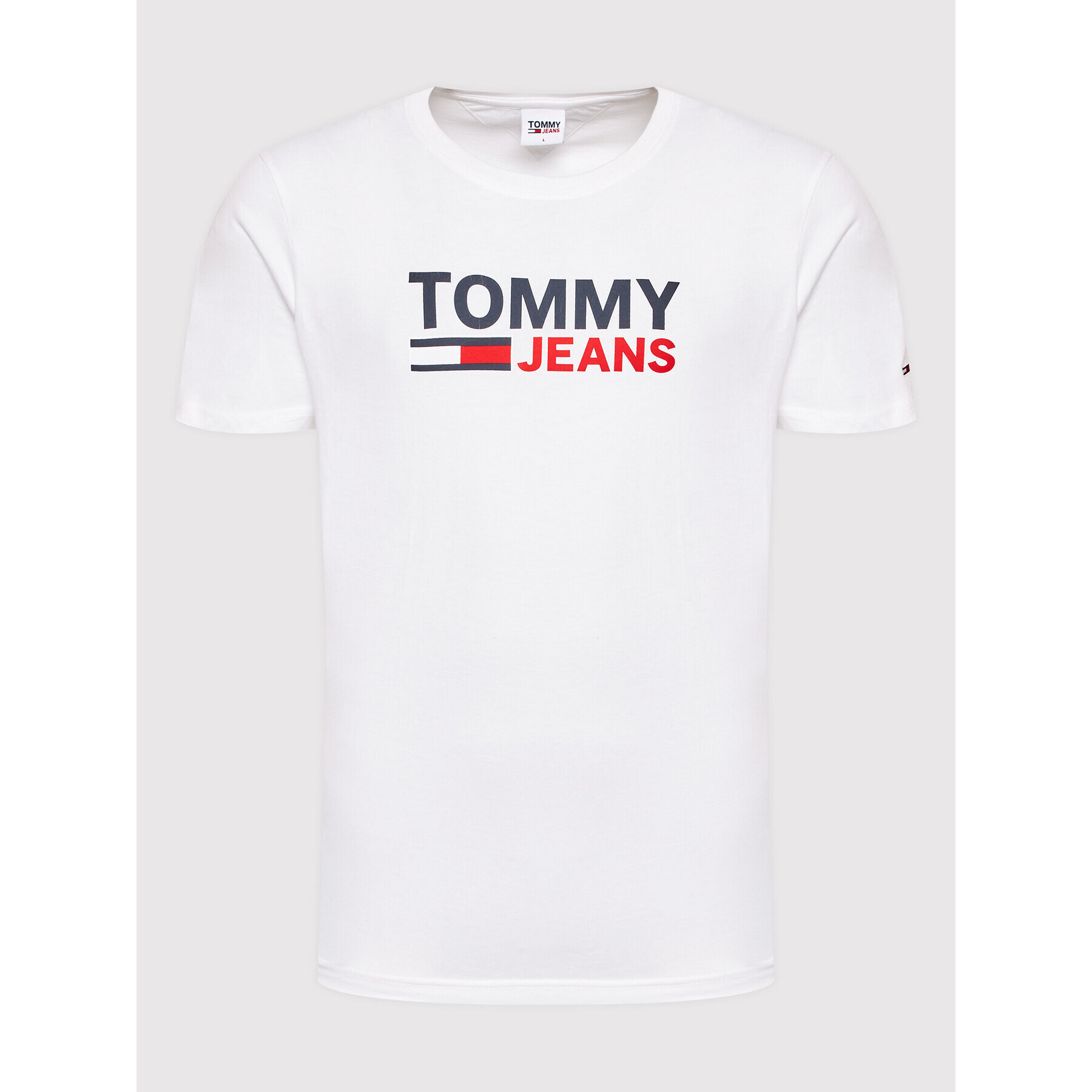 Tommy Jeans Тишърт Corp Logo DM0DM15379 Бял Regular Fit - Pepit.bg