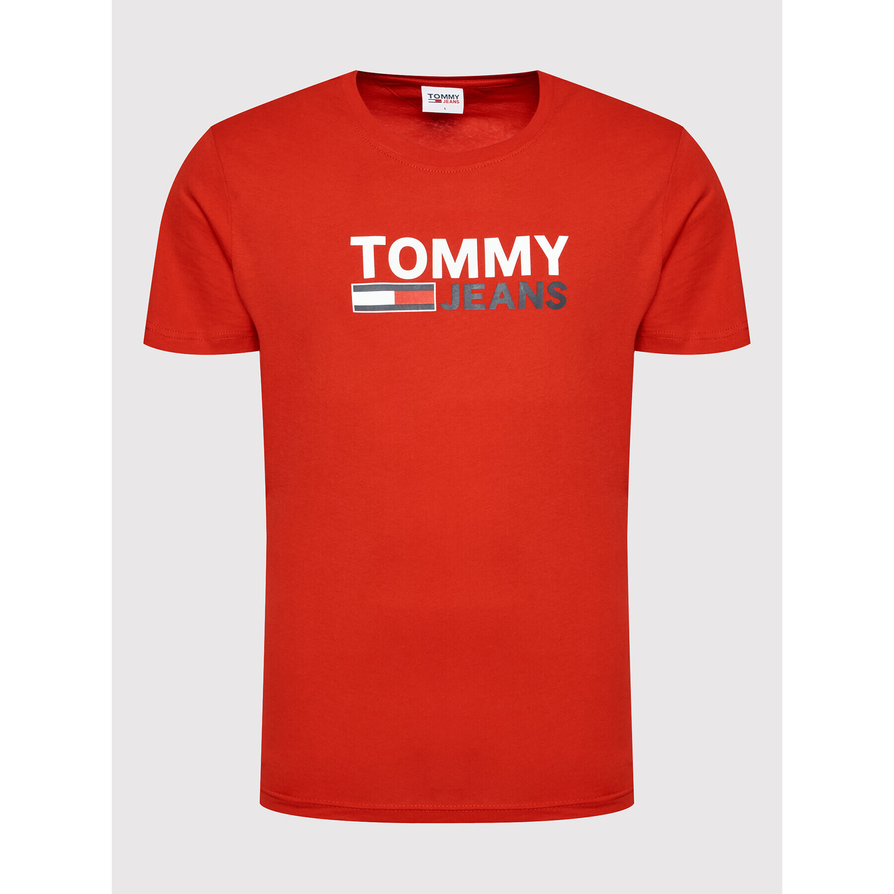 Tommy Jeans Тишърт Corp Logo DM0DM15379 Червен Regular Fit - Pepit.bg