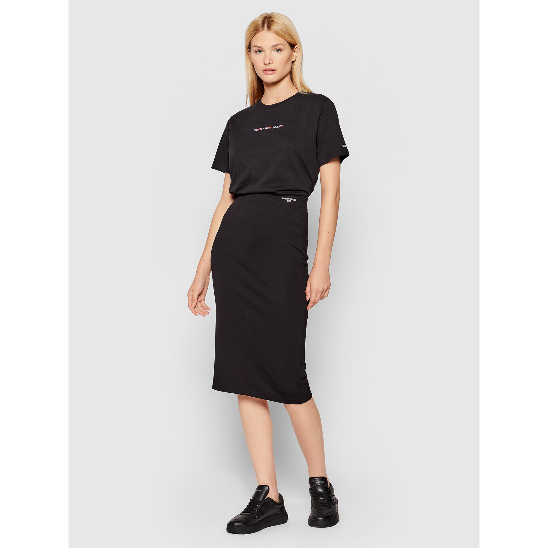 Tommy Jeans Тишърт Crop Multi Linear DW0DW10437 Черен Regular Fit - Pepit.bg