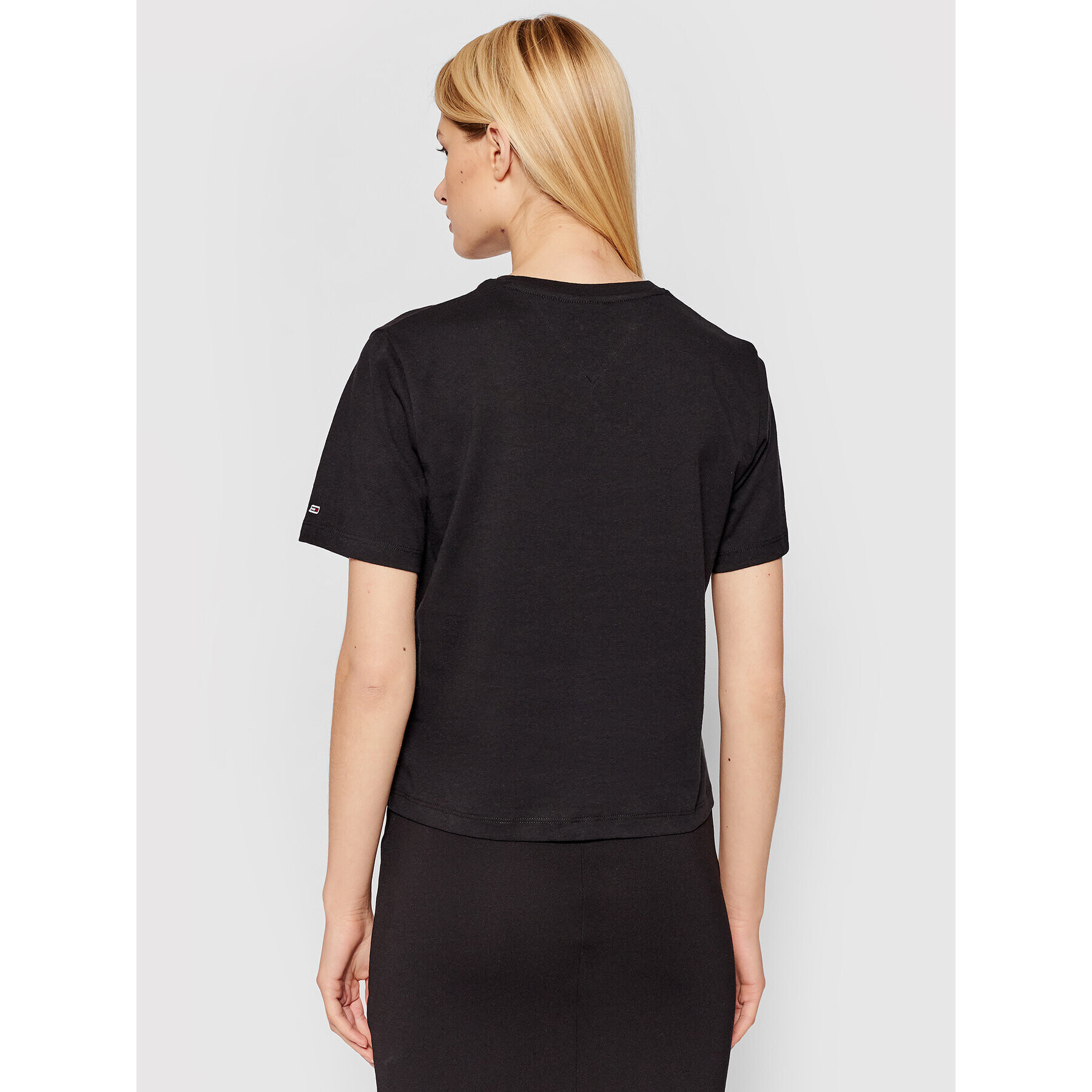 Tommy Jeans Тишърт Crop Multi Linear DW0DW10437 Черен Regular Fit - Pepit.bg