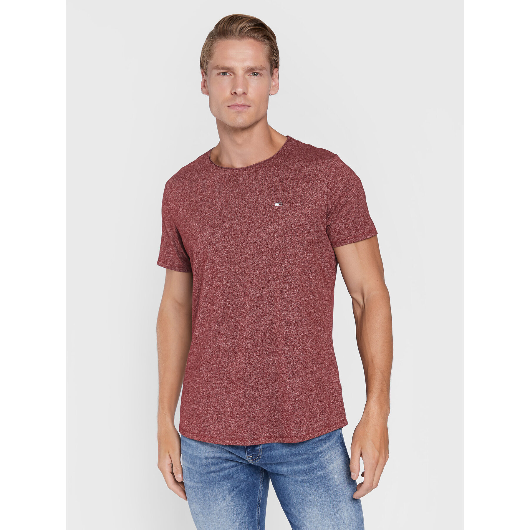 Tommy Jeans Тишърт DM0DM09586 Бордо Slim Fit - Pepit.bg