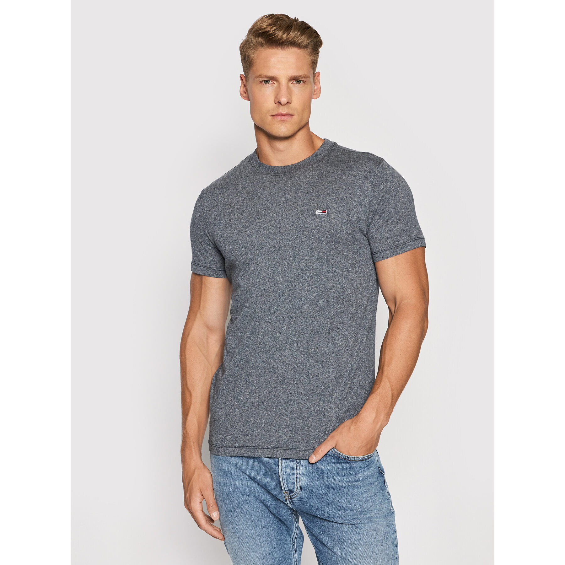 Tommy Jeans Тишърт DM0DM11007 Тъмносин Slim Fit - Pepit.bg