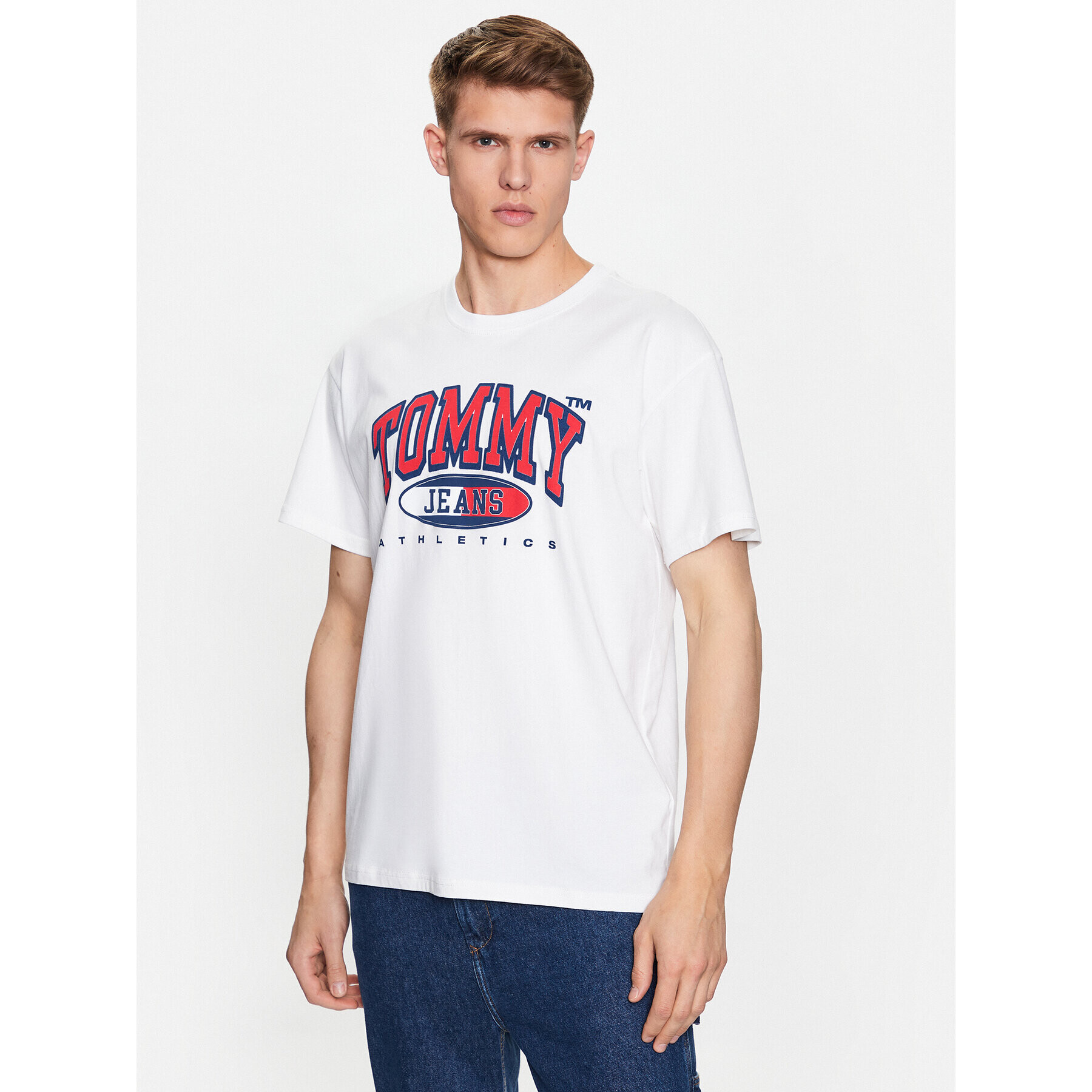 Tommy Jeans Тишърт DM0DM16407 Бял Relaxed Fit - Pepit.bg