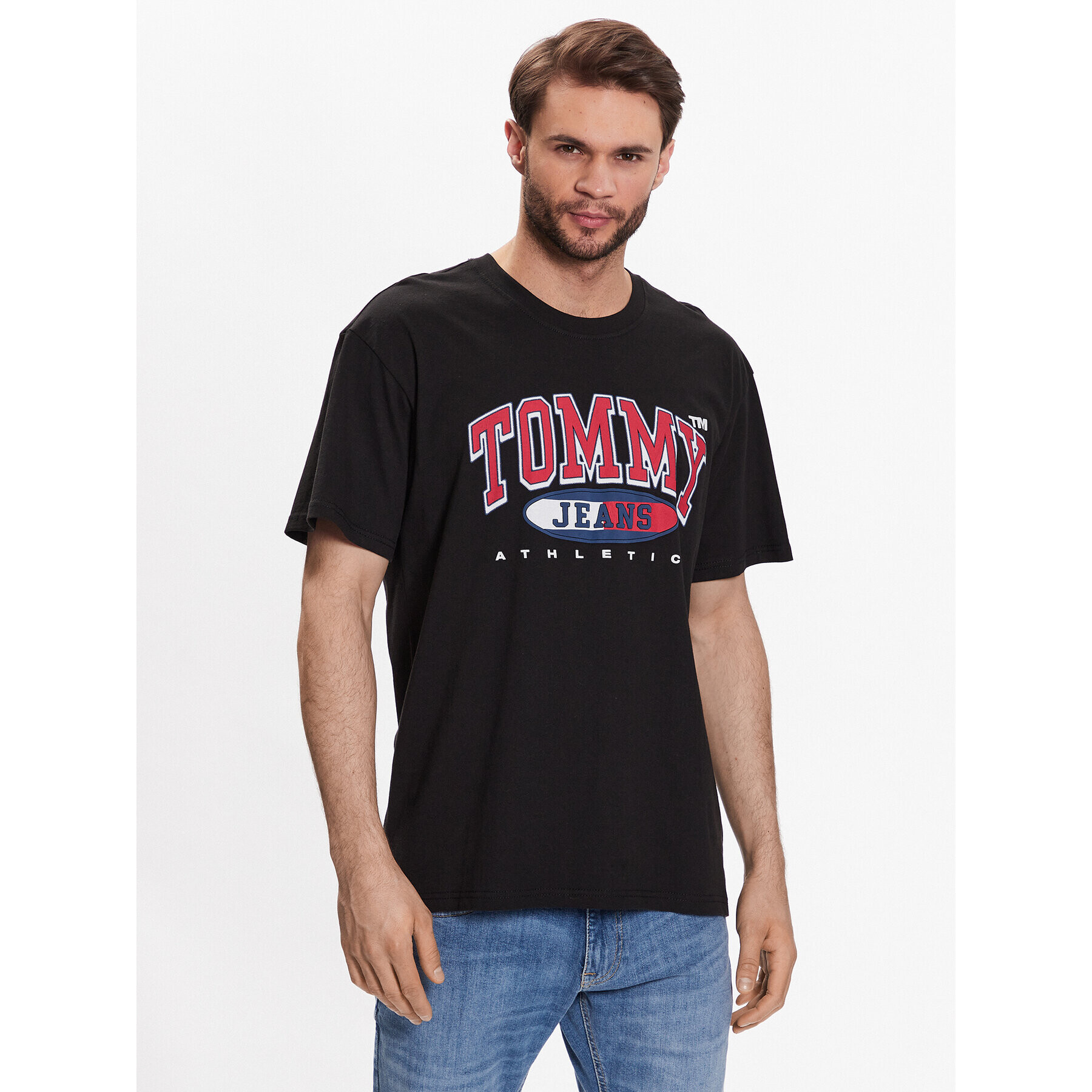Tommy Jeans Тишърт DM0DM16407 Черен Relaxed Fit - Pepit.bg