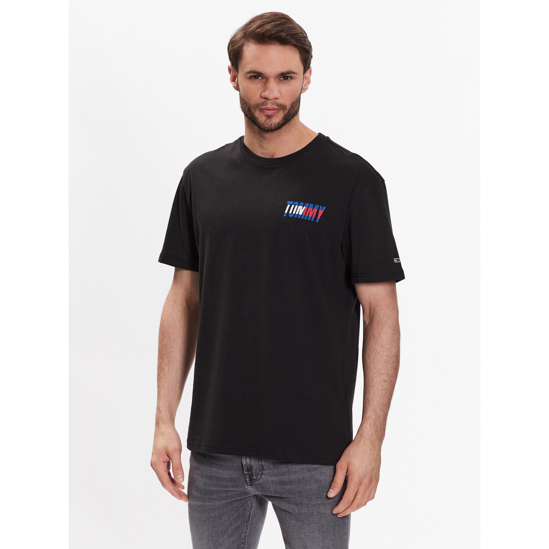 Tommy Jeans Тишърт DM0DM16408 Черен Regular Fit - Pepit.bg