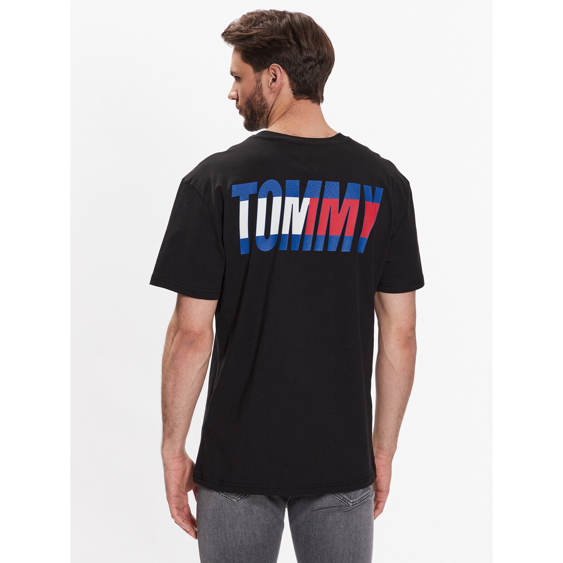 Tommy Jeans Тишърт DM0DM16408 Черен Regular Fit - Pepit.bg
