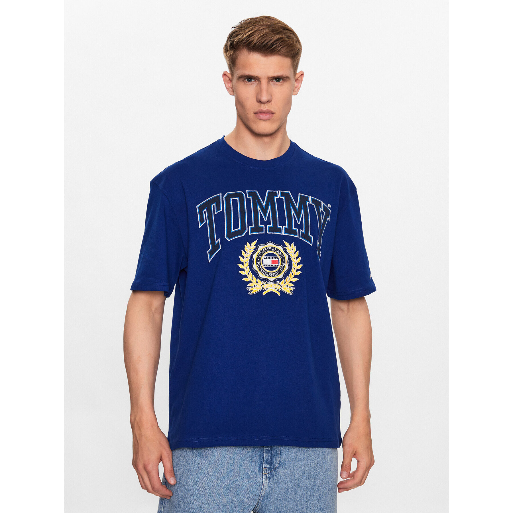 Tommy Jeans Тишърт DM0DM16832 Син Relaxed Fit - Pepit.bg